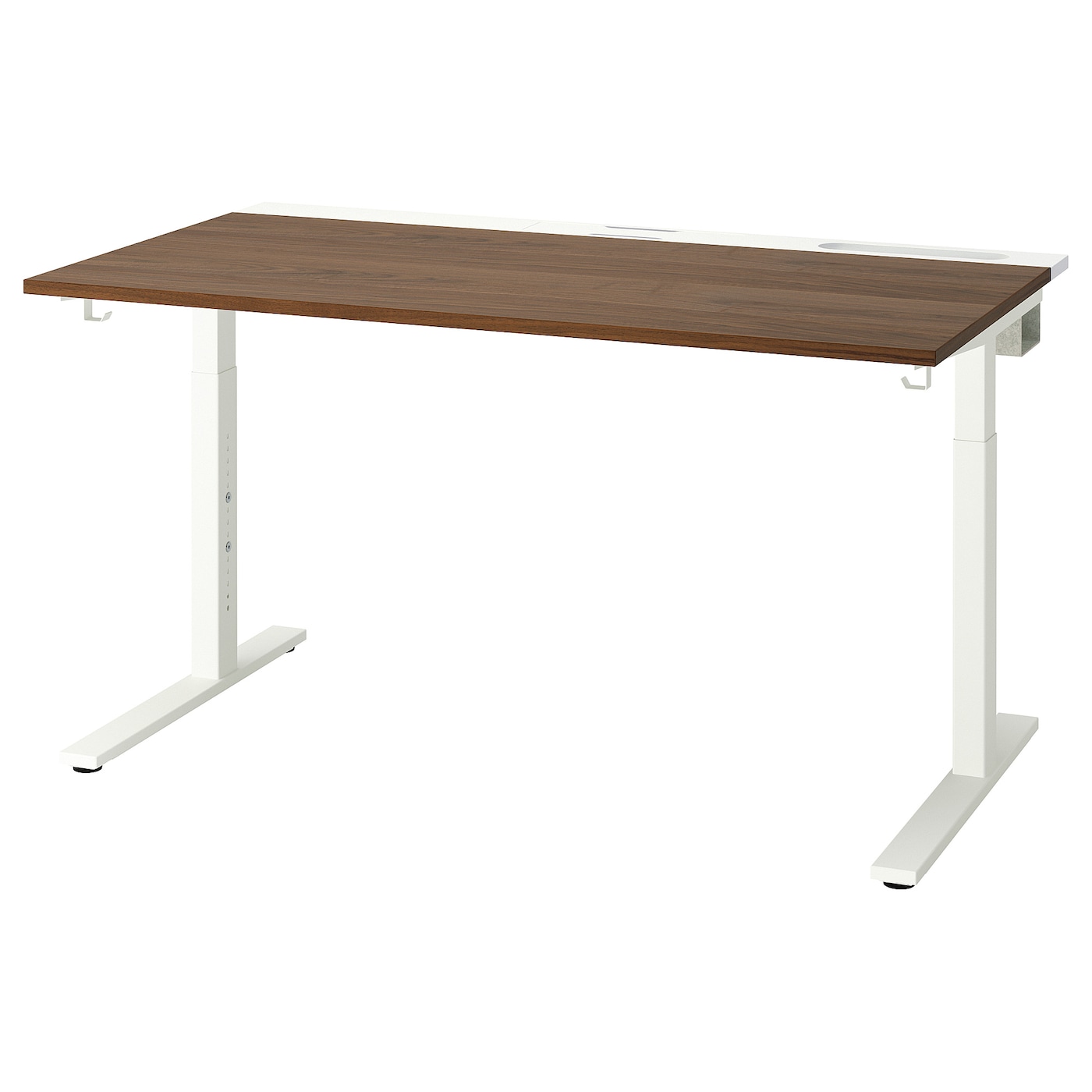 IKEA MITTZON biurko, okleina orzechowa/biały, 140x80 cm