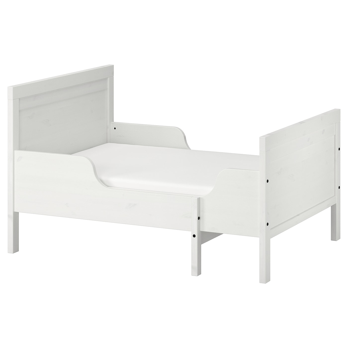IKEA SUNDVIK rozsuwana rama łóżka i dno łóżka, biały, 80x200 cm