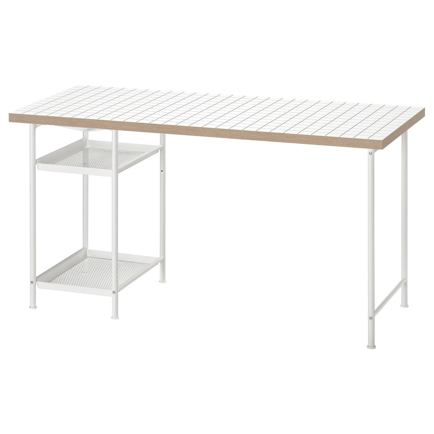IKEA LAGKAPTEN / SPÄND biurko, biały/antracyt, 140x60 cm