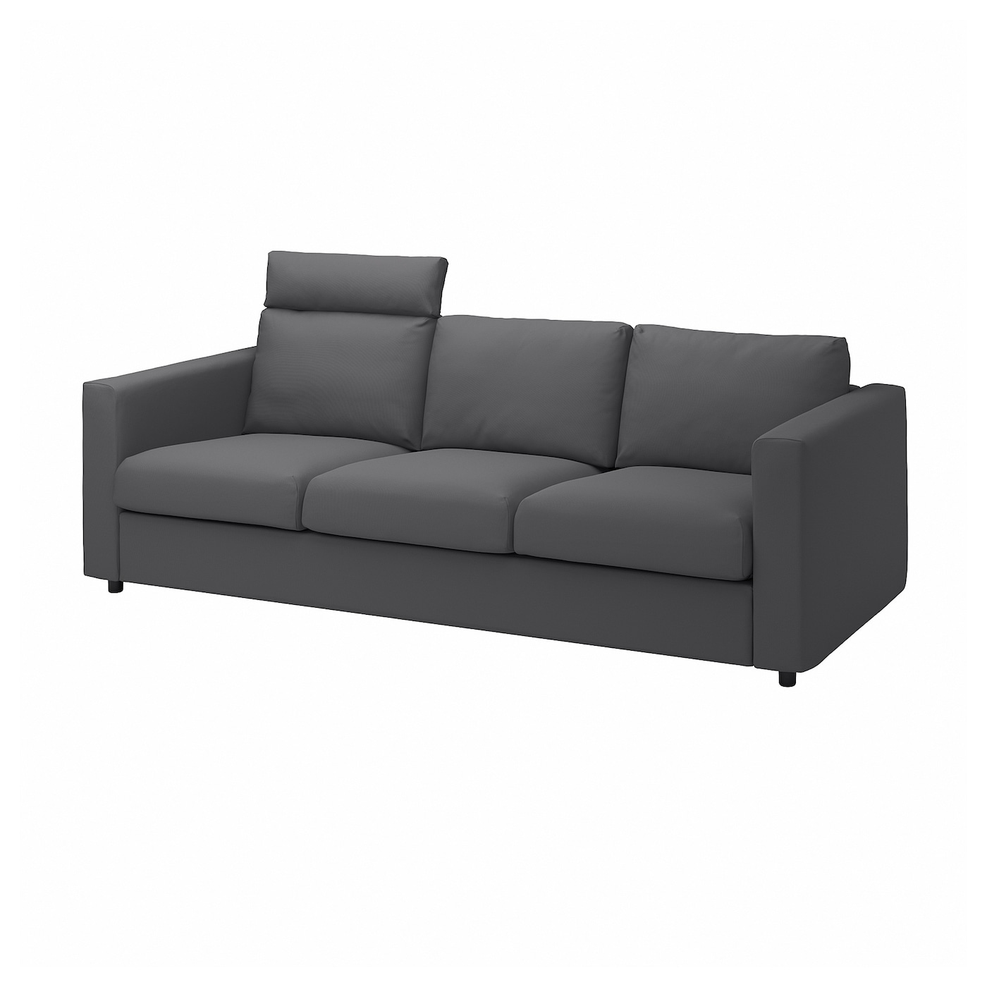 IKEA VIMLE sofa 3-osobowa, z zagłówkiem/Hallarp szary, Wysokość z zagłówkiem: 103 cm