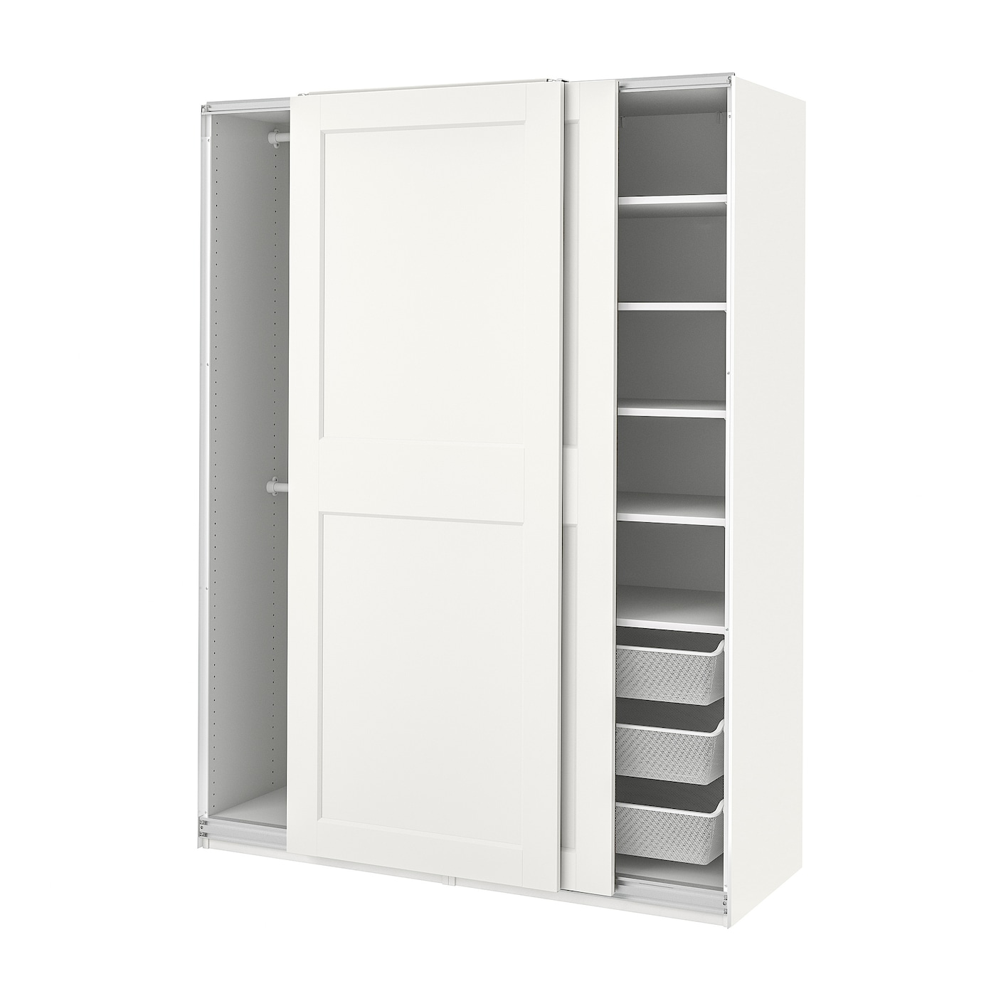 IKEA PAX / GRIMO szafa, biały/biały, 150x66x201 cm