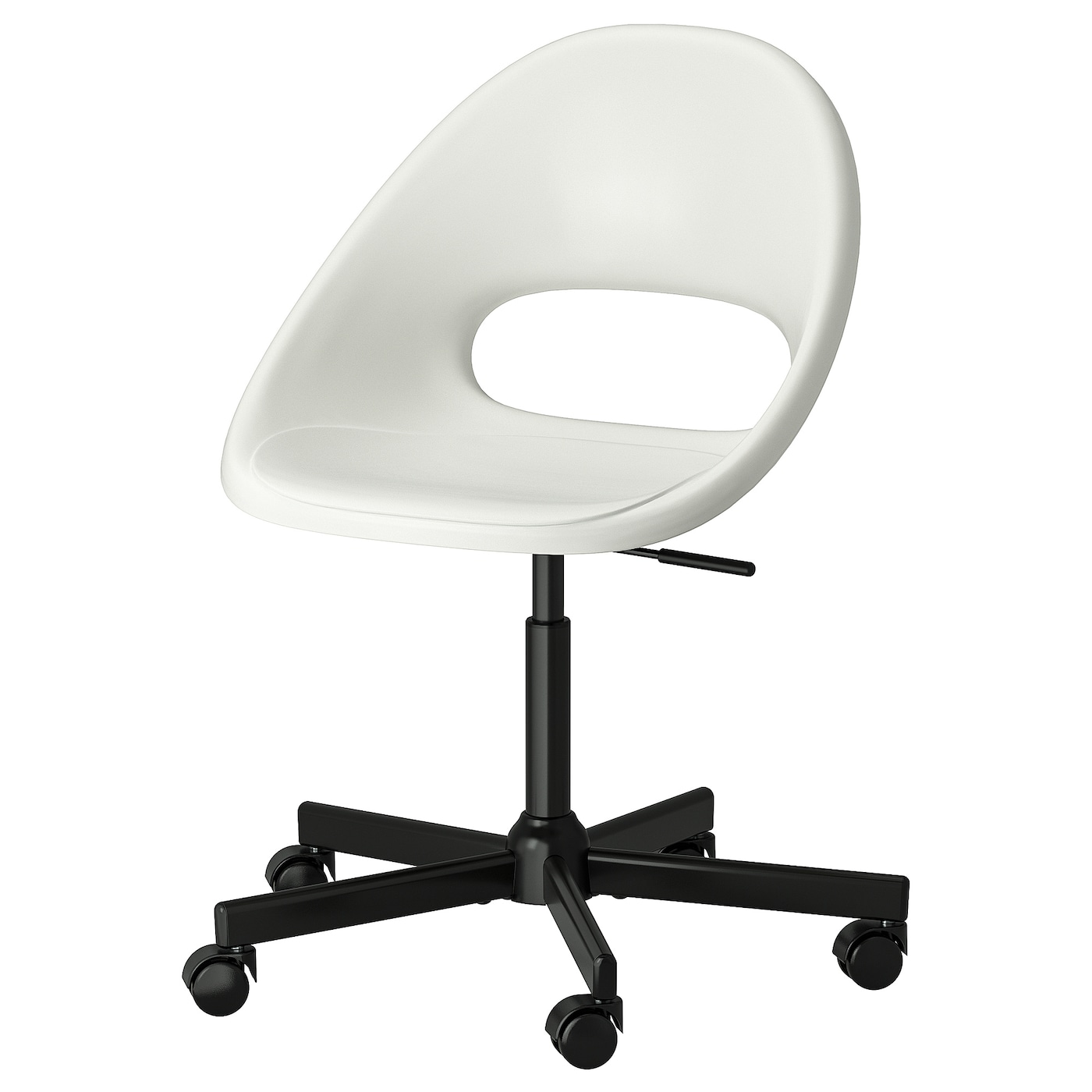 IKEA LOBERGET / MALSKÄR krzesło obrotowe, biały/czarny, Przetestowano dla: 110 kg
