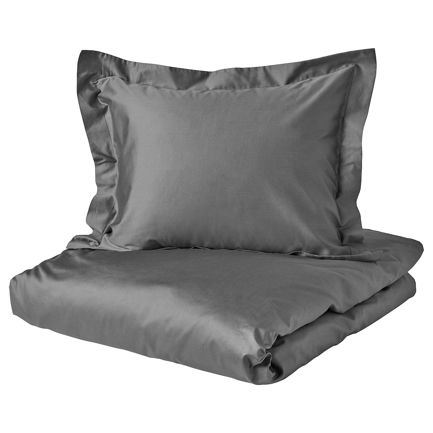 IKEA LUKTJASMIN poszwa na kołdrę i 2 poszewki, ciemnoszary, 200x200/50x60 cm