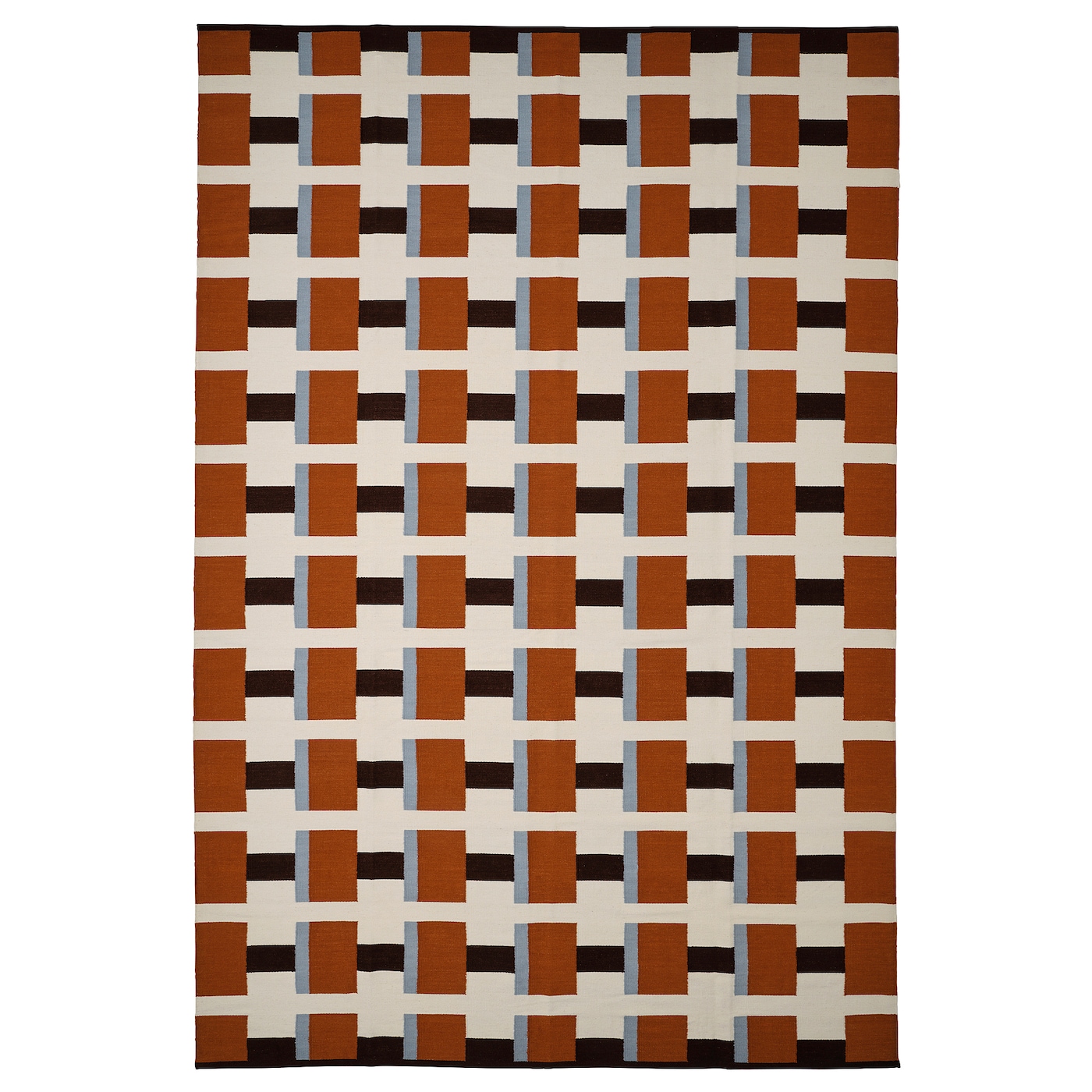 IKEA STOCKHOLM 2025 dywan tkany na płasko, biały/brązowy/jasnoniebieski ręczne tkanie, 240x350 cm