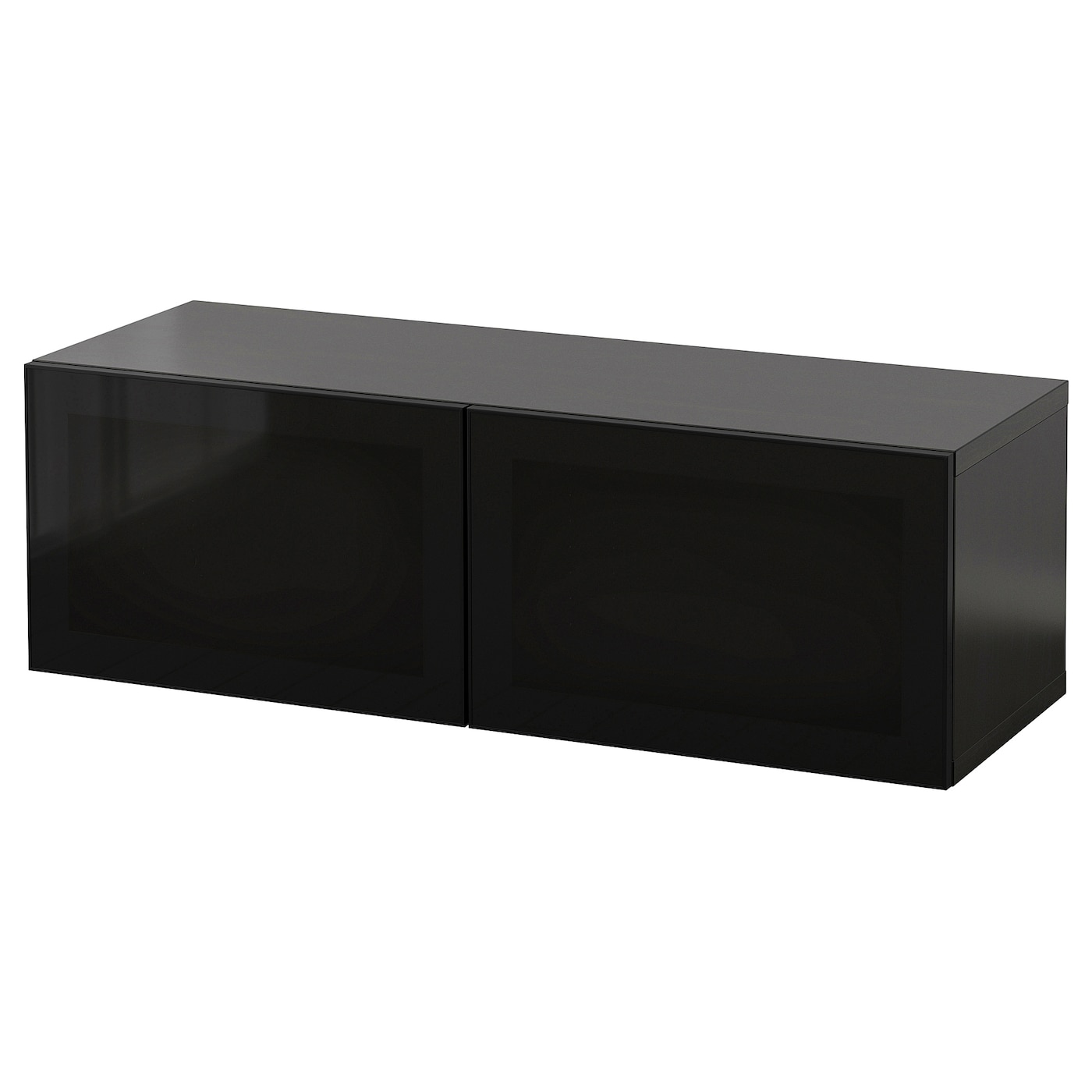 IKEA BESTÅ kombinacja szafek ściennych, czarnybrąz Glassvik/czarny szkło, 120x42x38 cm