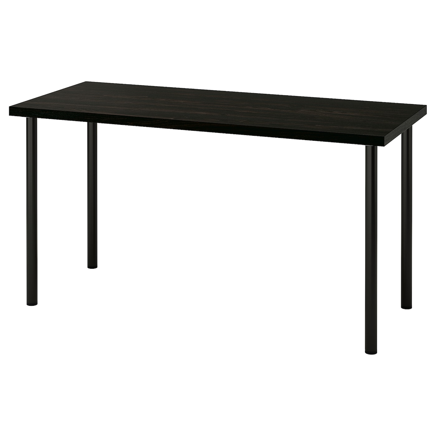 IKEA LAGKAPTEN / ADILS biurko, czarnybrąz/czarny, 140x60 cm