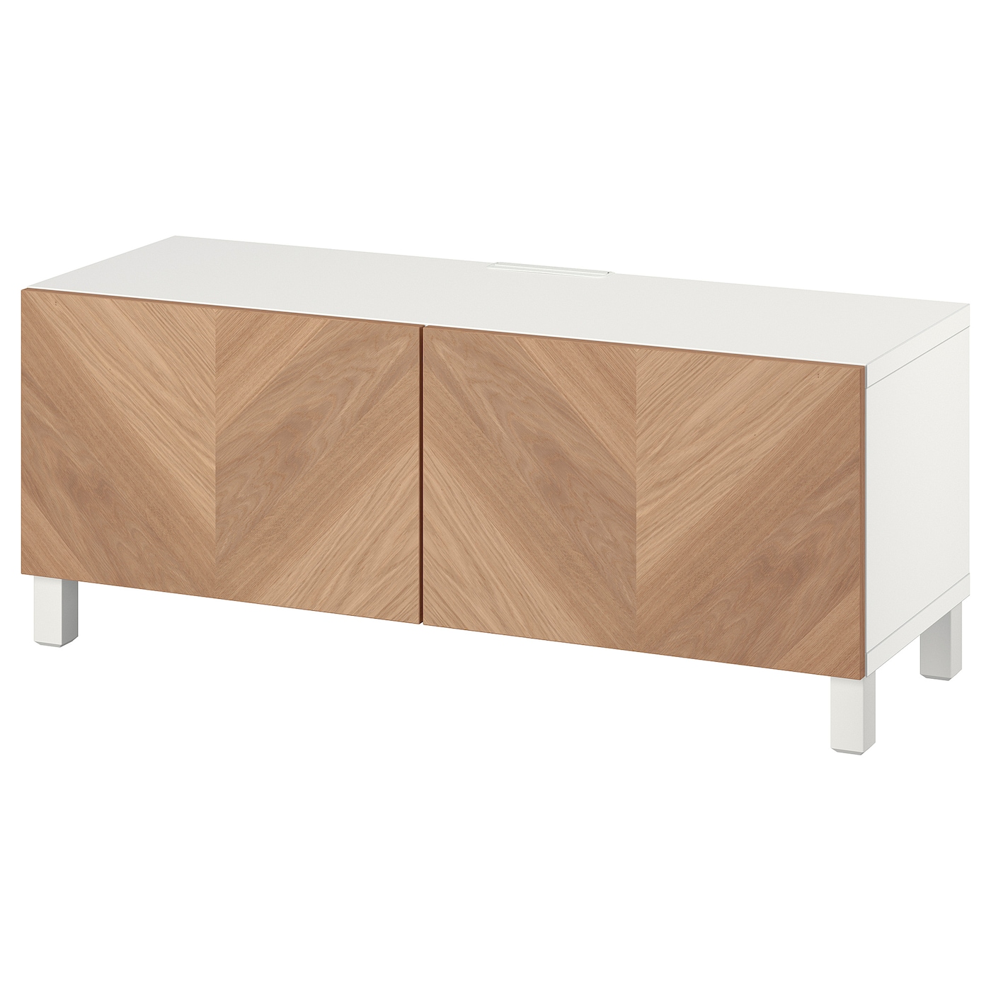 IKEA BESTÅ ława TV z drzwiami, biały Hedeviken/Stubbarp/okl dęb, 120x42x48 cm