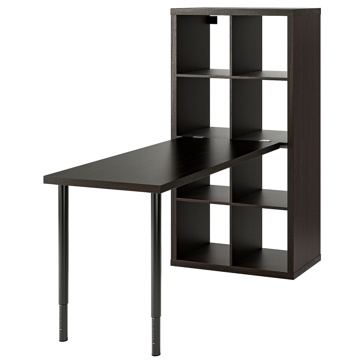 IKEA KALLAX / LAGKAPTEN biurko, czarny/czarnybrąz, 77x159x147 cm