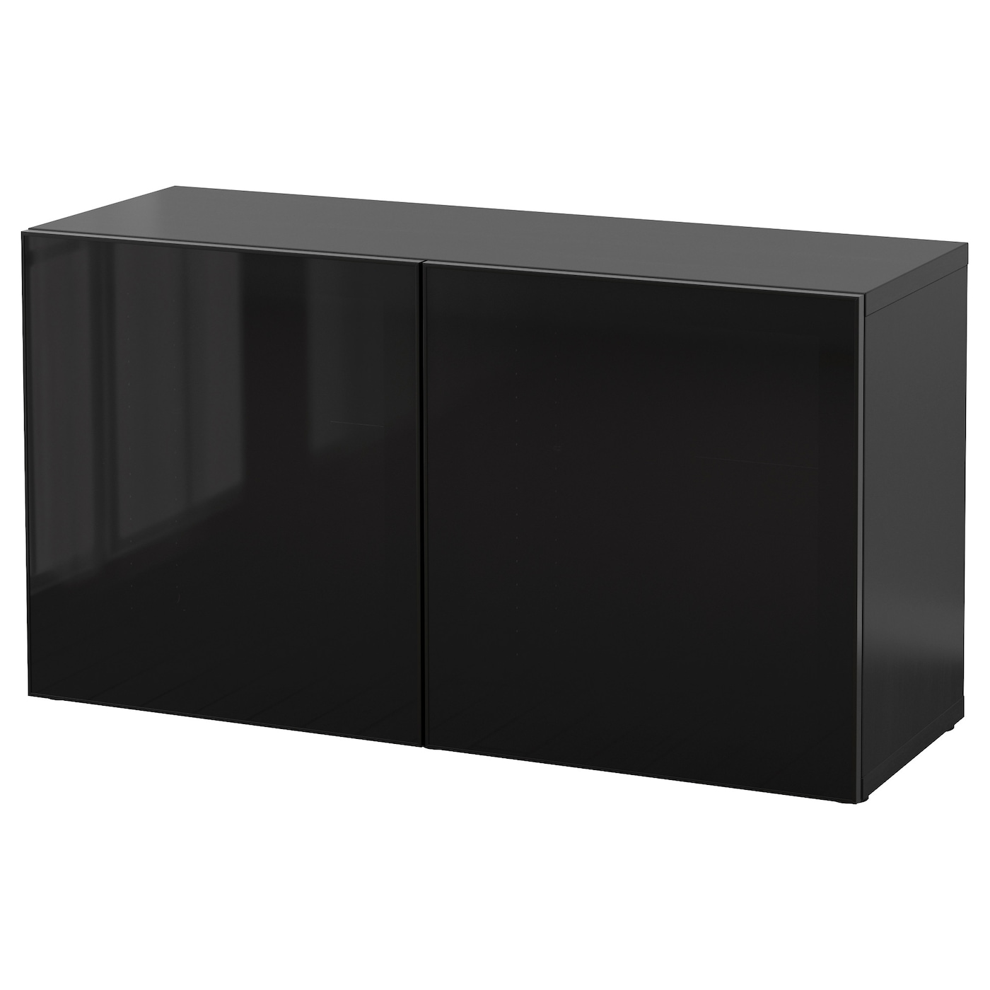 IKEA BESTÅ witryna, czarnybrąz/Glassvik czarne/przyciemniane szkło, 120x42x64 cm