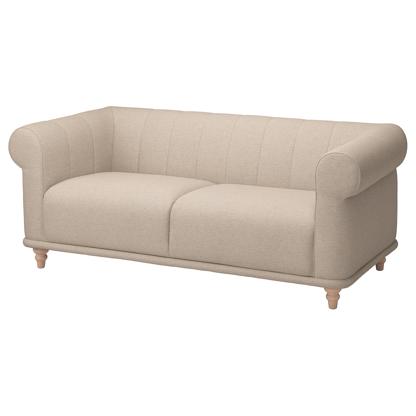 IKEA VISKAFORS sofa 2-osobowa, Lejde jasnobeżowy/brzoza, Podłokietnik szerokość: 22 cm