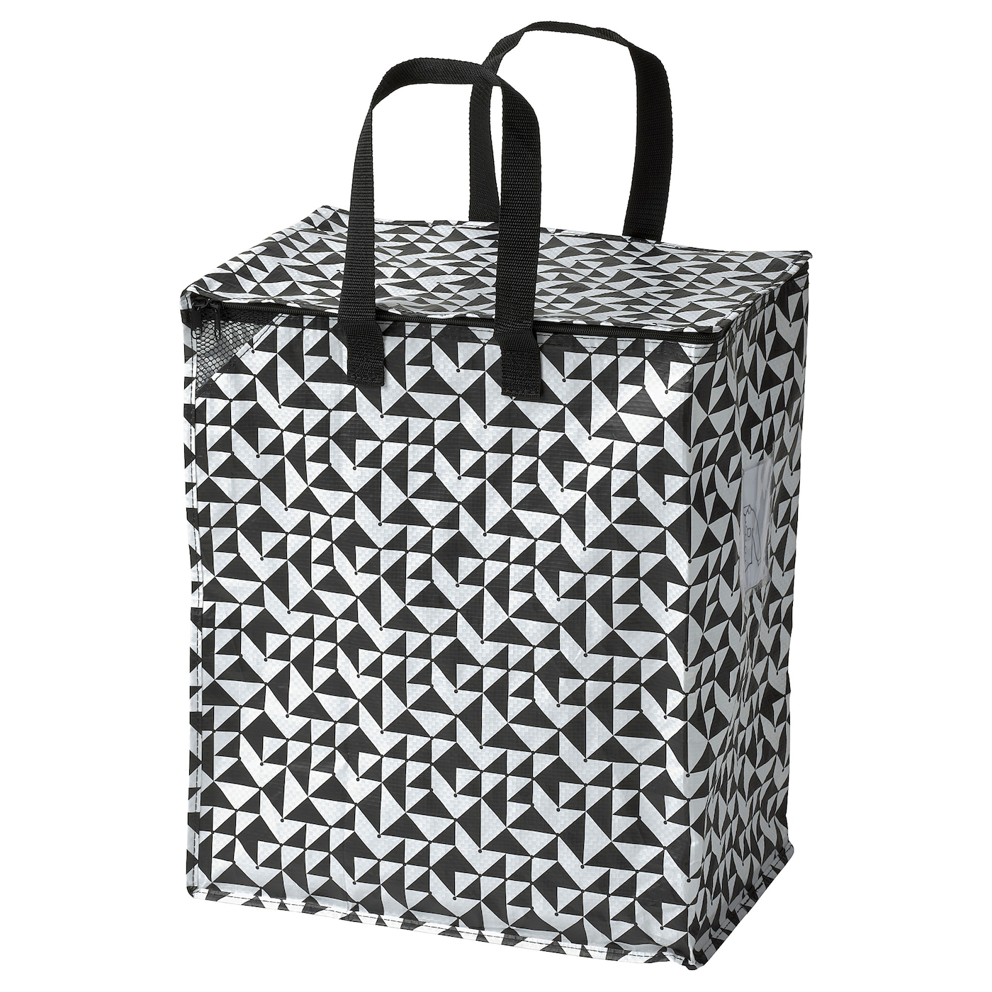 IKEA KNALLA torba, czarny/biały, 40x25x47 cm/47 l