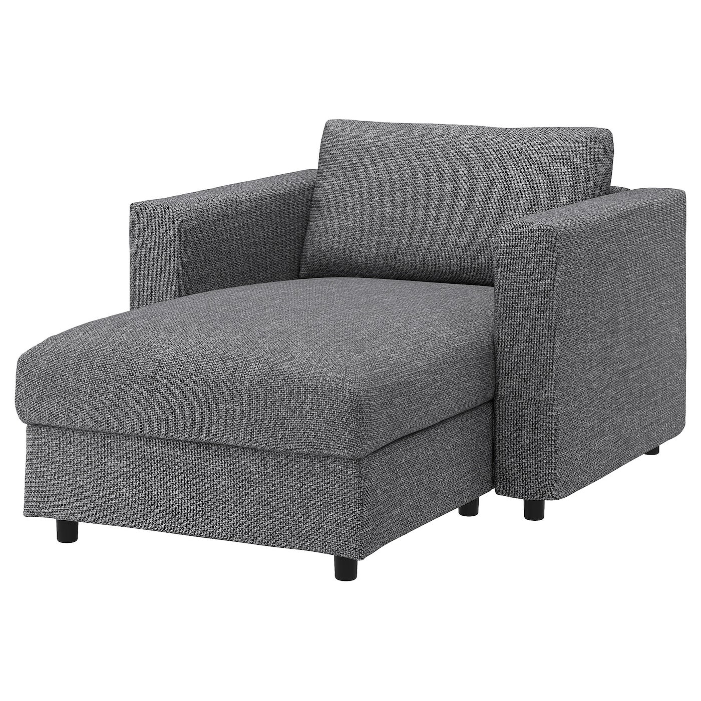 IKEA VIMLE szezlong, Lejde szary-czarny, Wysokość z poduchami oparcia: 83 cm