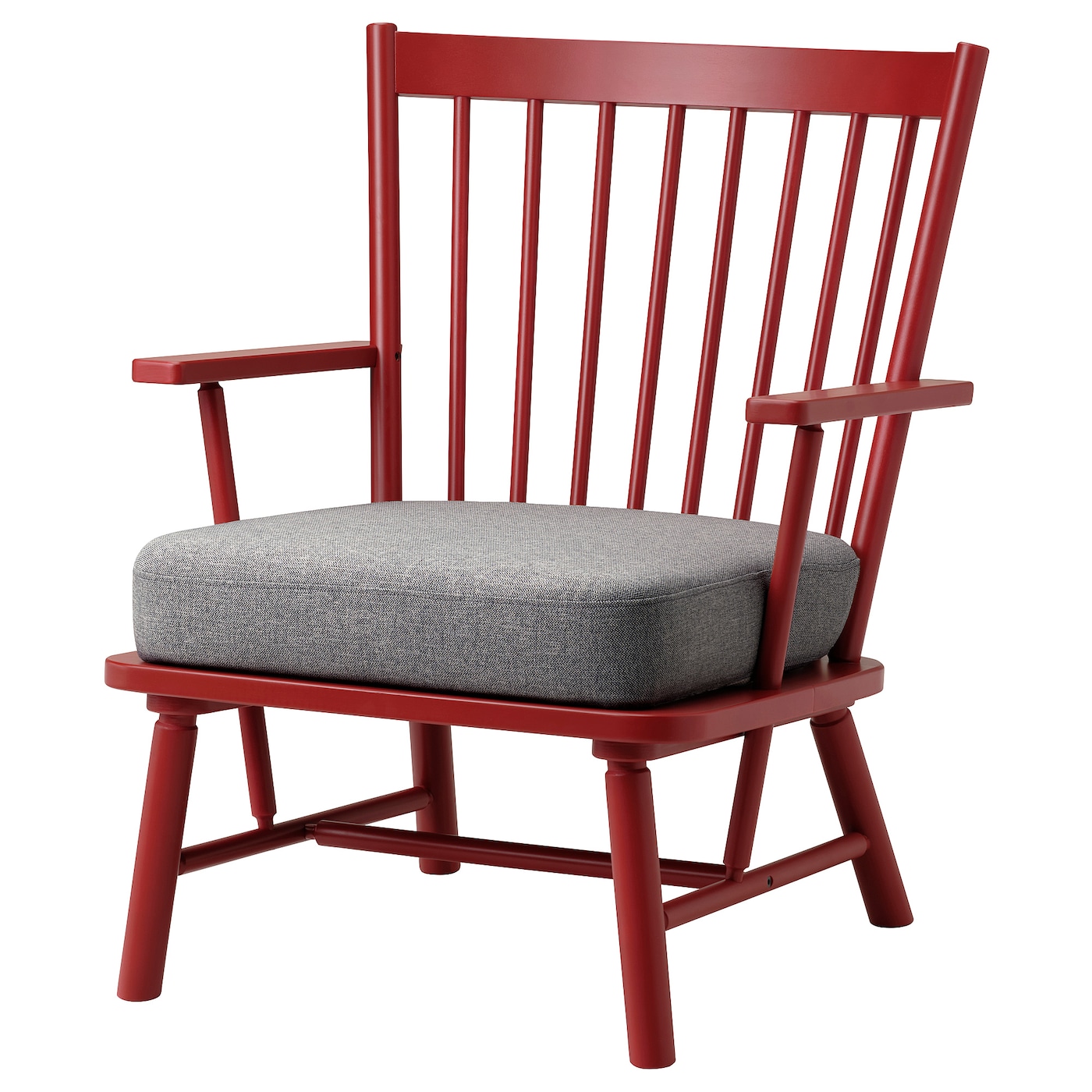 IKEA PERSBOL fotel, brązowoczerwony/Tibbleby beżowy/szary, Szerokość: 69 cm