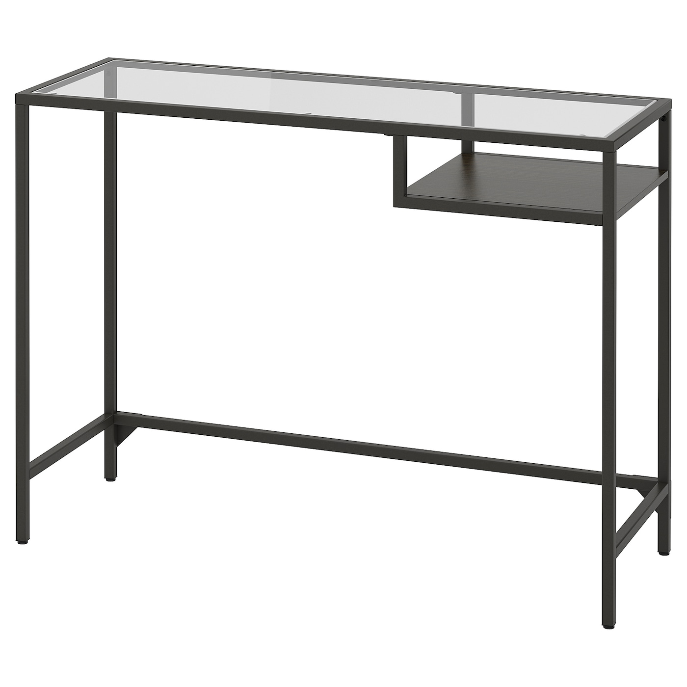 IKEA VITTSJÖ stolik na laptop, czarnobrąz/szkło, 100x36 cm
