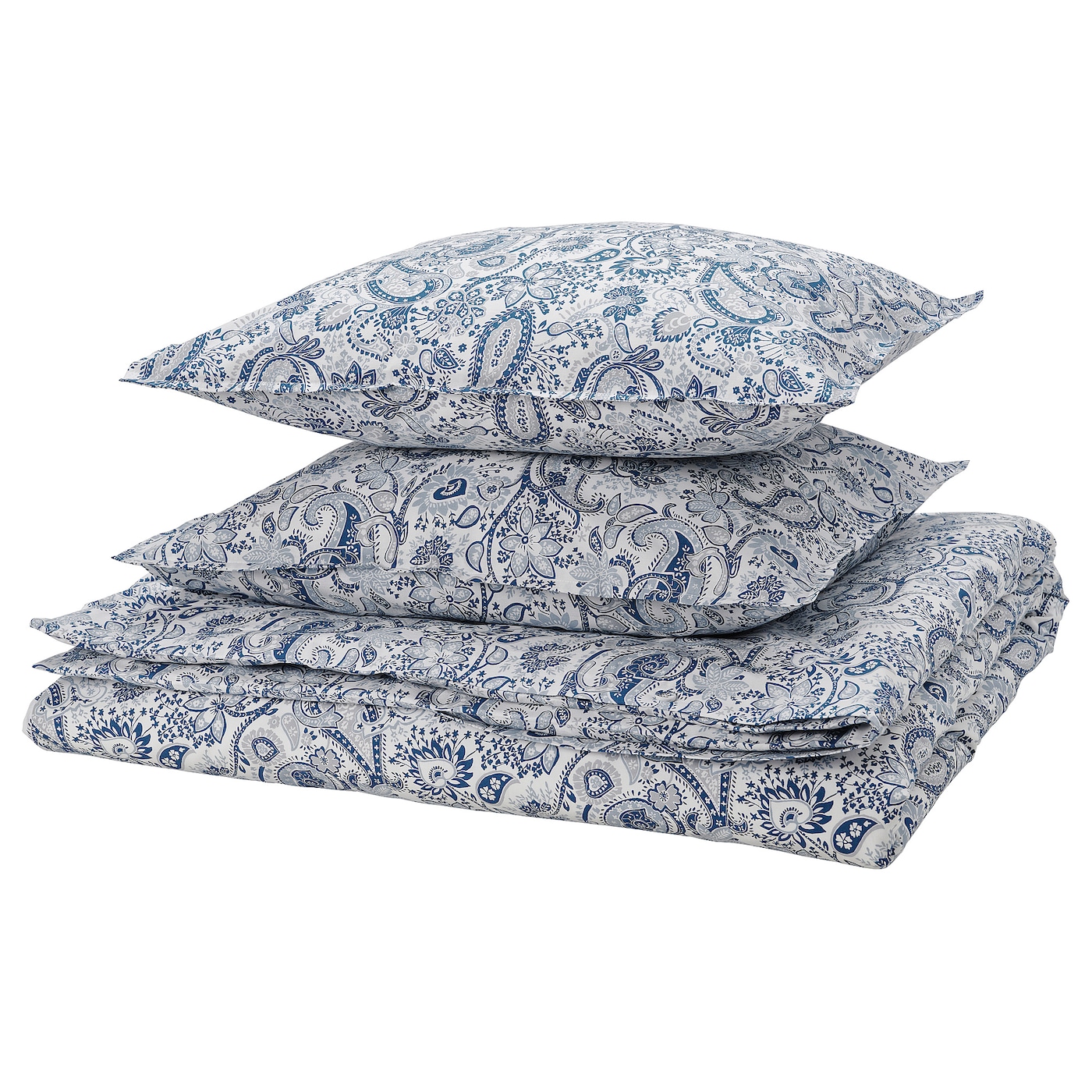 IKEA RODGERSIA poszwa na kołdrę i 2 poszewki, niebieski/biały, 200x200/50x60 cm