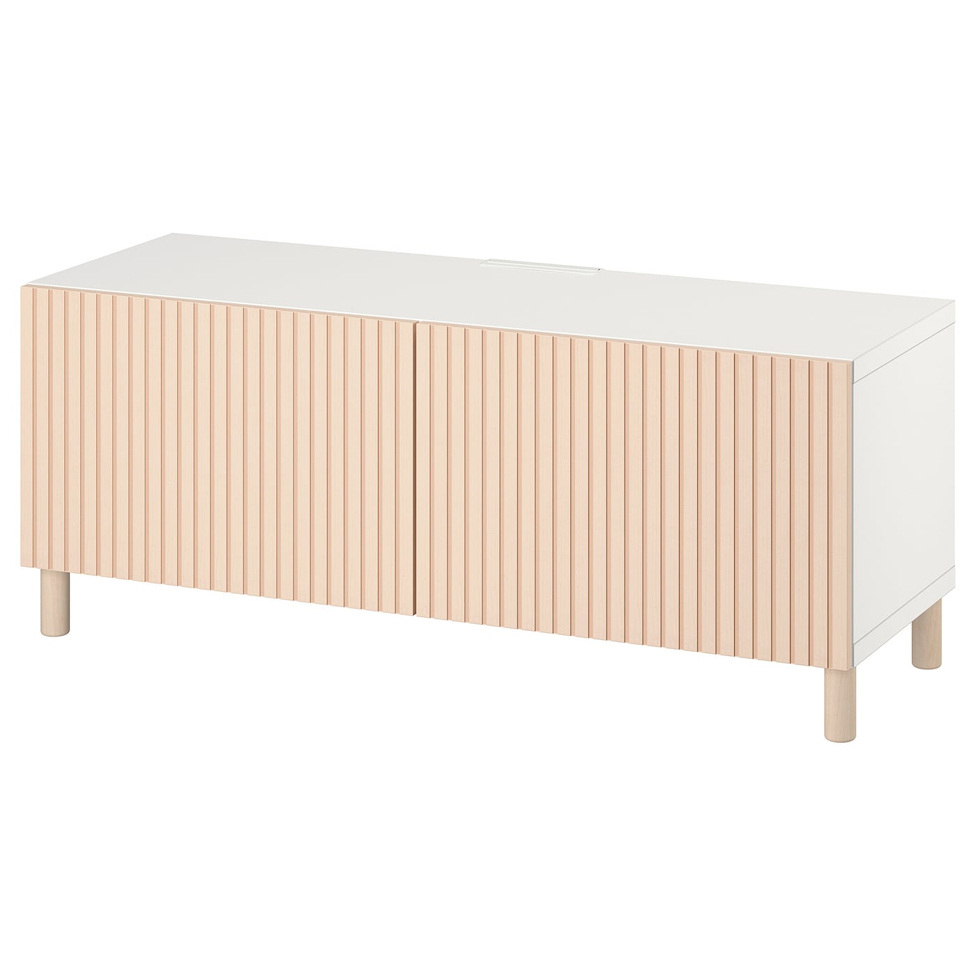 IKEA BESTÅ ława TV z drzwiami, biały Björköviken/Mejarp/okl brzoz, 120x42x48 cm