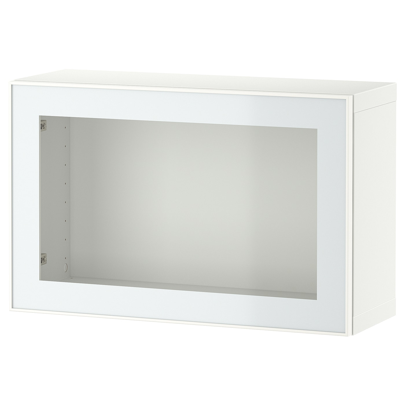 IKEA BESTÅ kombinacja szafek ściennych, biały Glassvik/biel/jasna zieleń szkło bezbarwne, 60x22x38 cm