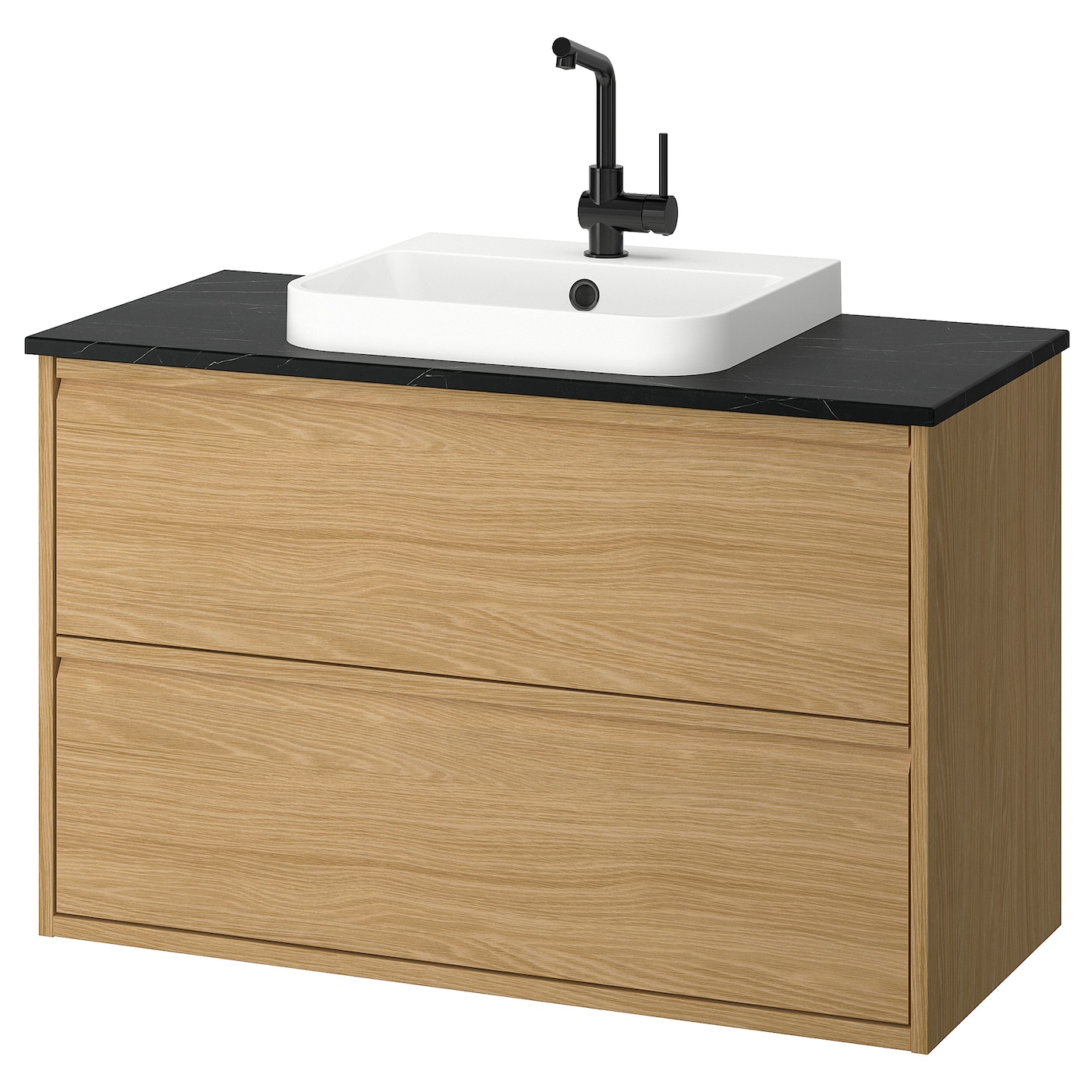 IKEA ÄNGSJÖN / BACKSJÖN szaf umyw z szufladami/umyw/bateria, imit. dębu, 102x49x71 cm