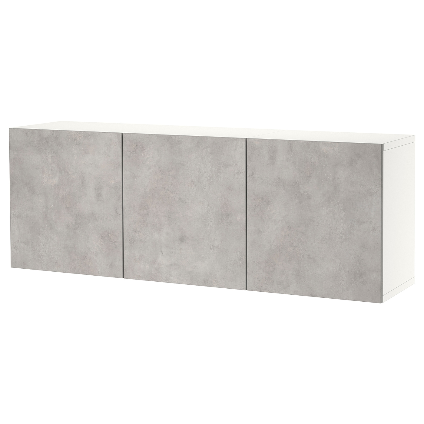 IKEA BESTÅ kombinacja szafek ściennych, biały Kallviken/jasnoszary imitacja betonu, 180x42x64 cm