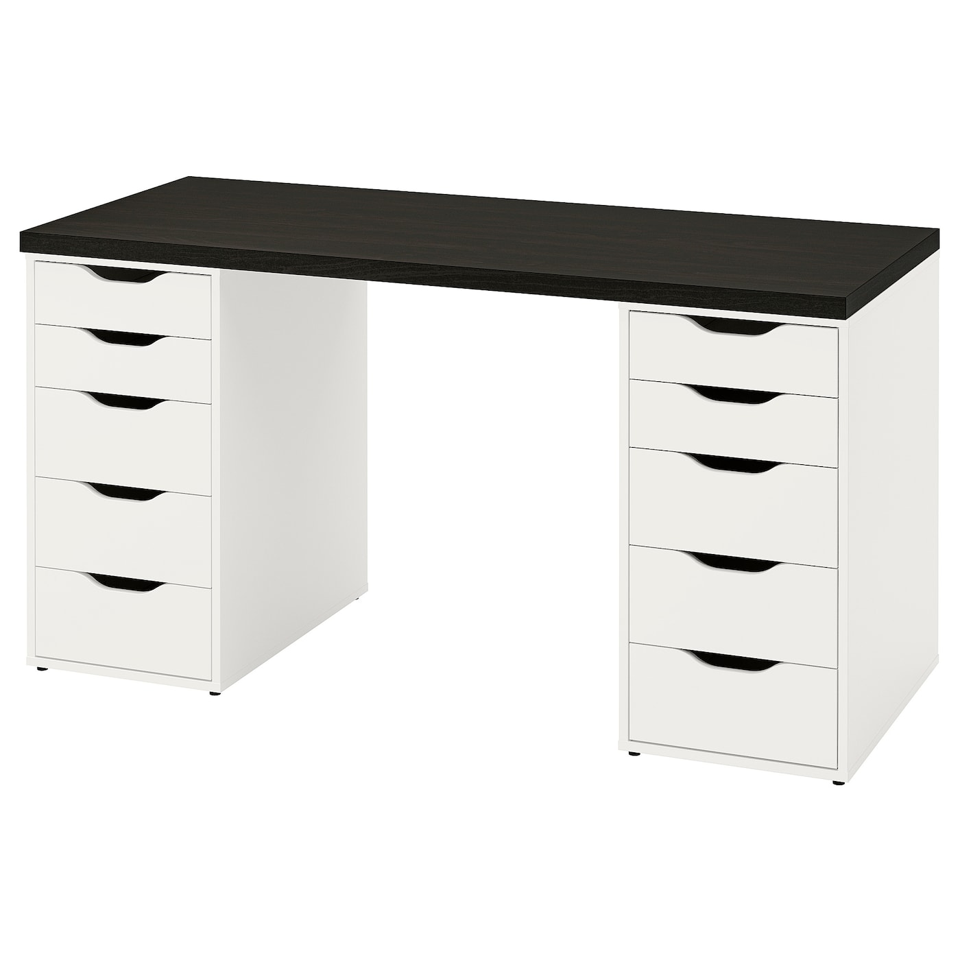 IKEA LAGKAPTEN / ALEX biurko, czarnybrąz/biały, 140x60 cm