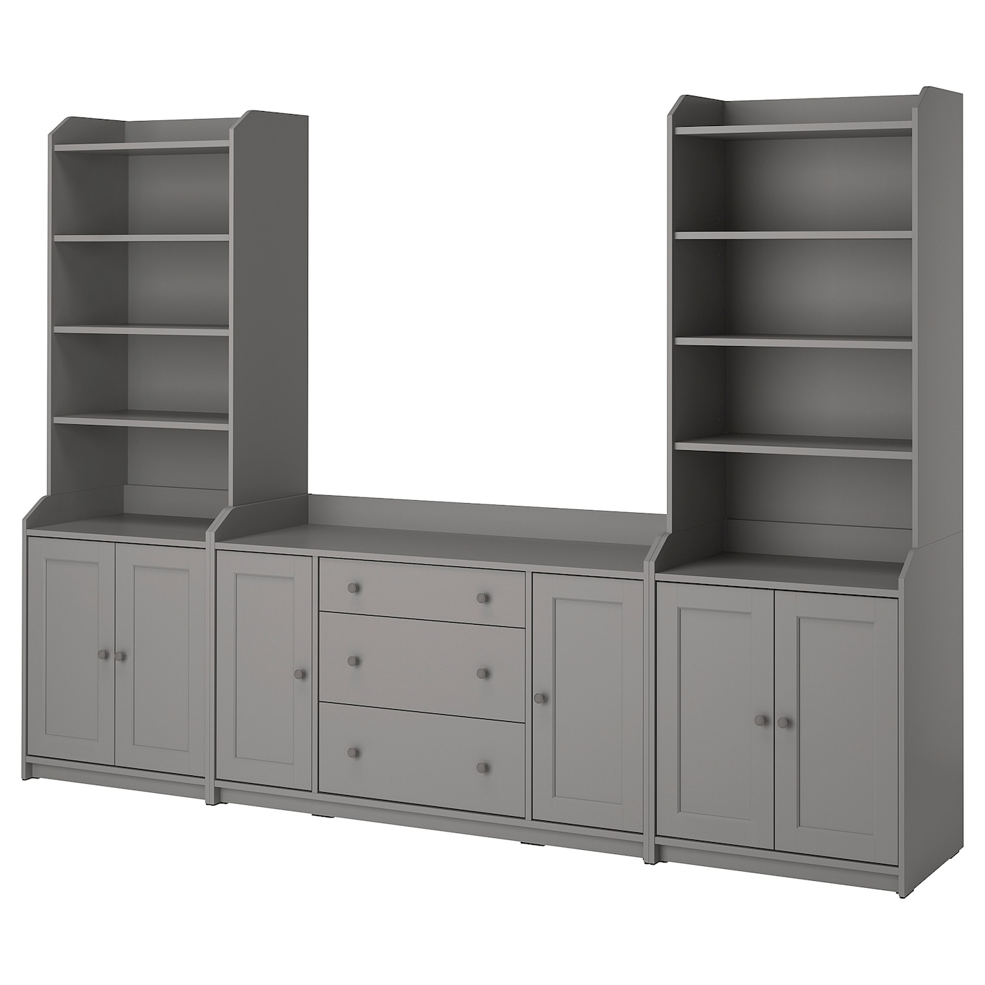 IKEA HAUGA regał, szary, 279x46x199 cm