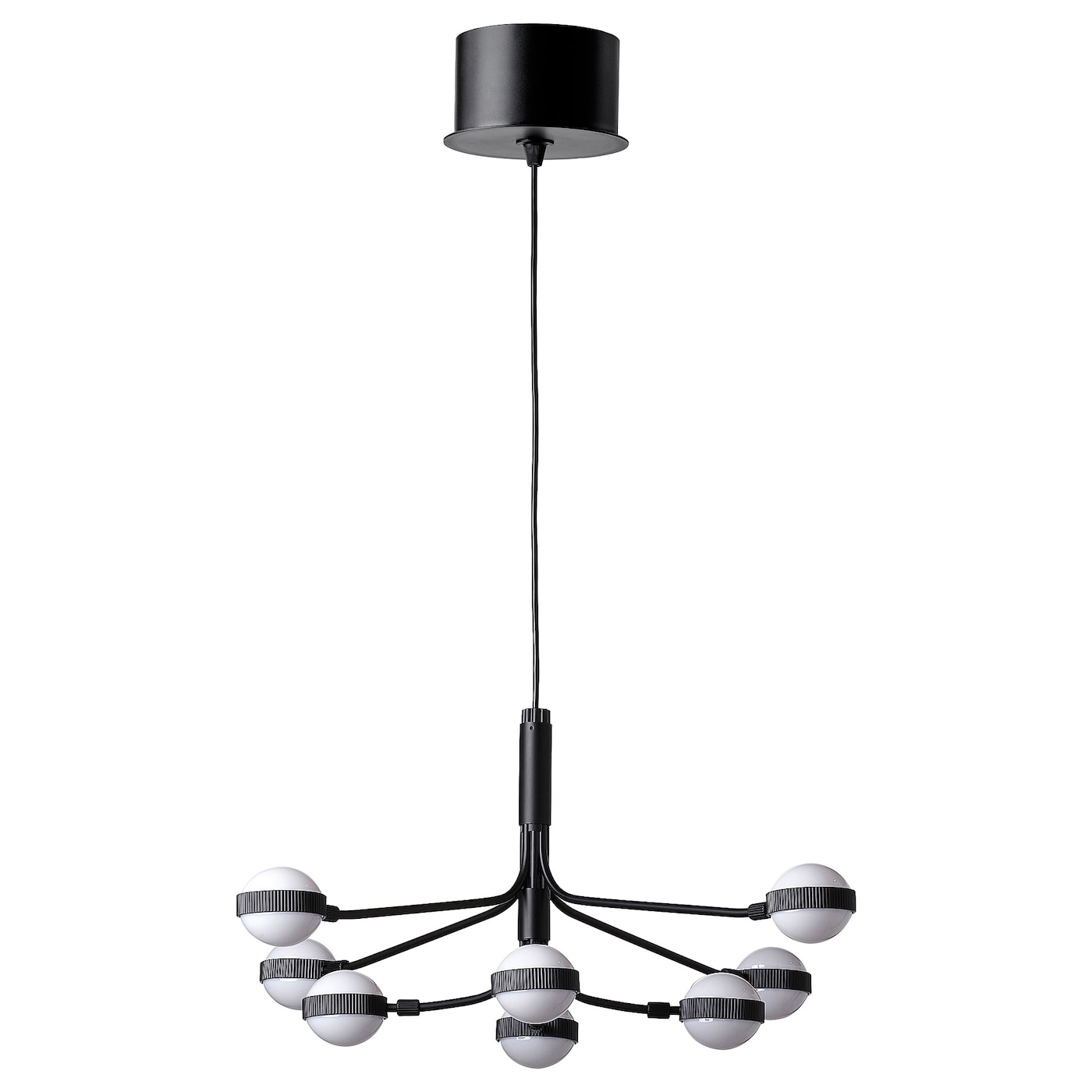 IKEA STORSLINGA Żyrandol LED, 8-ramienny, czarny/biały, 70 cm