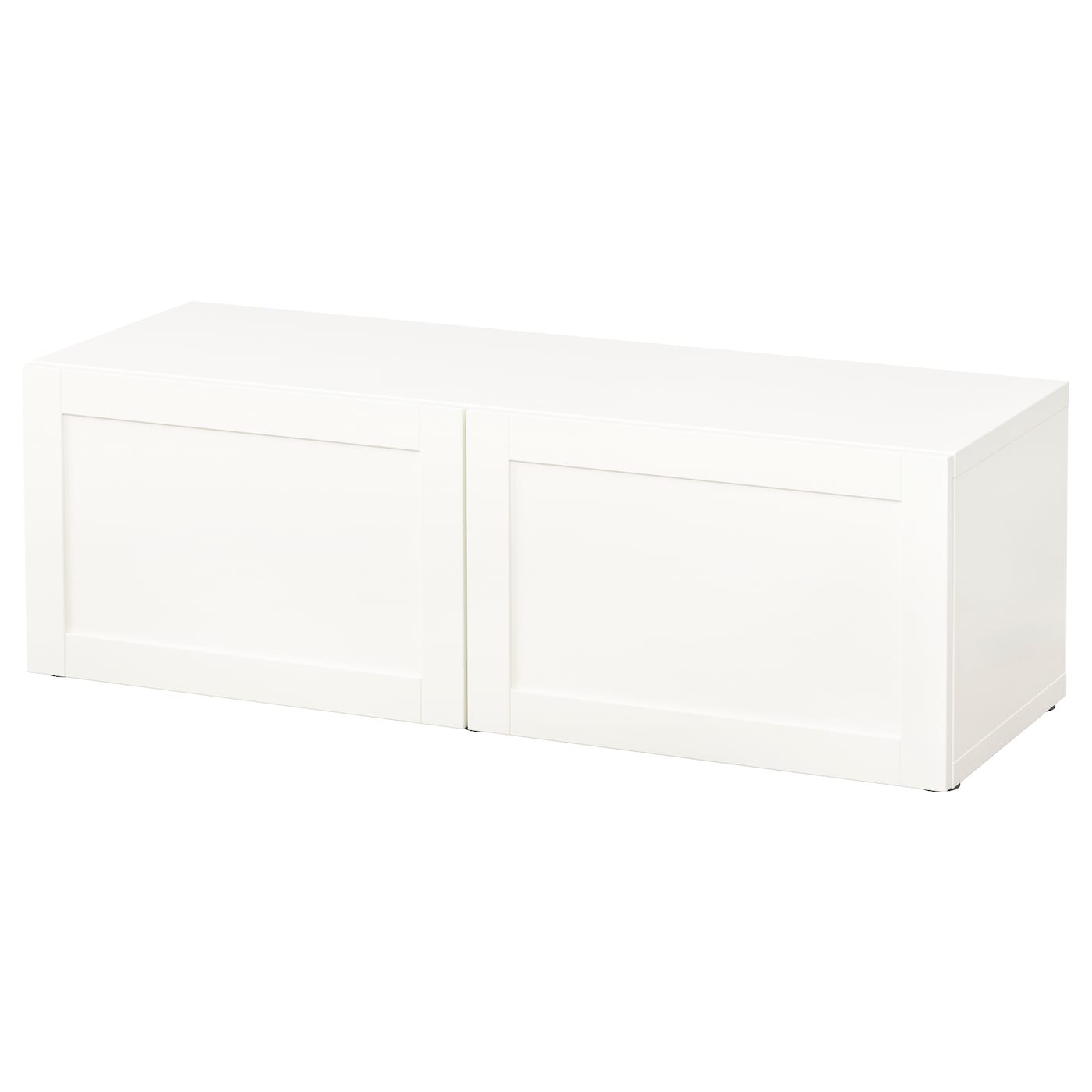 IKEA BESTÅ szafka z drzwiczkami, biały/Hanviken biały, 120x42x38 cm