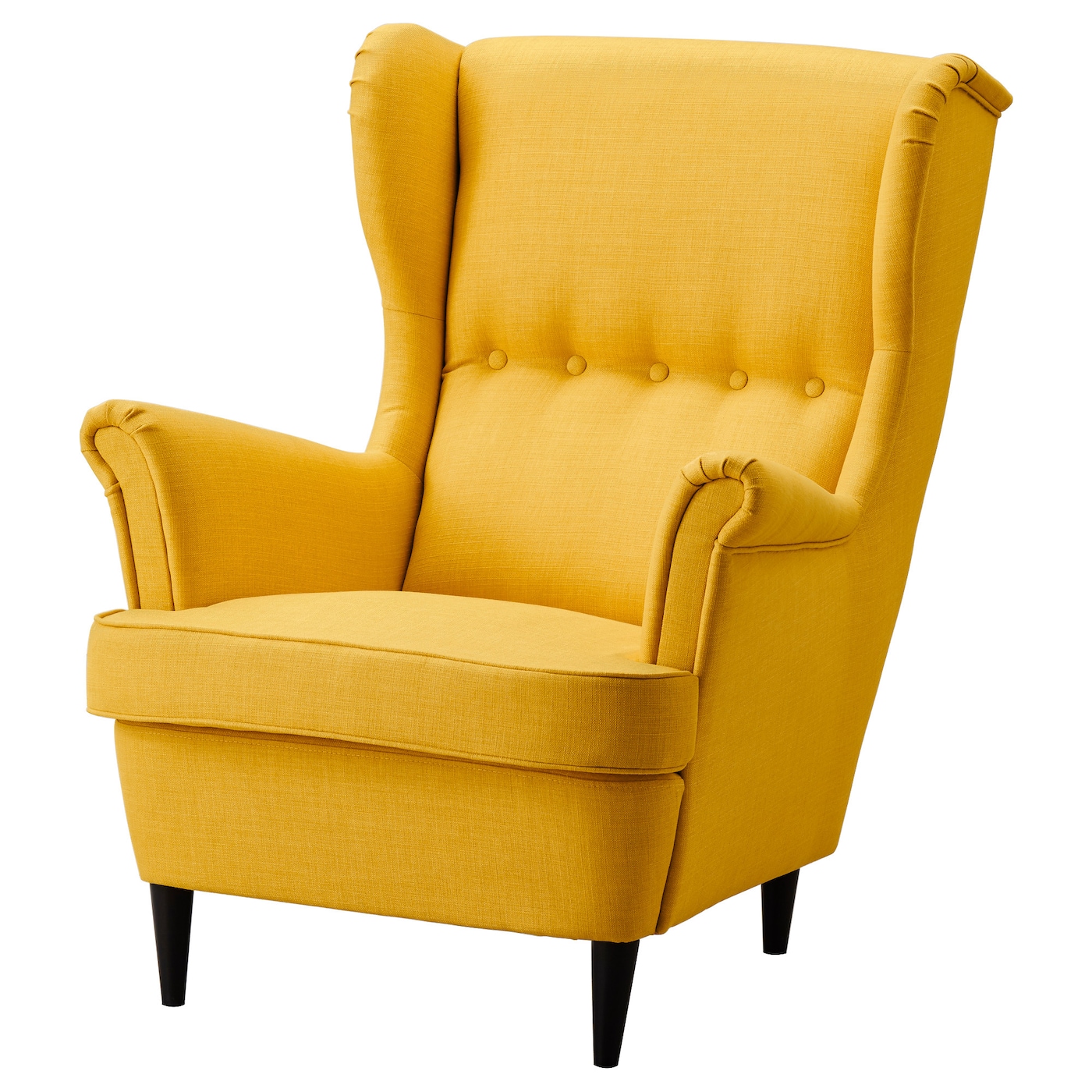 IKEA STRANDMON fotel uszak, Skiftebo żółty, Szerokość: 82 cm