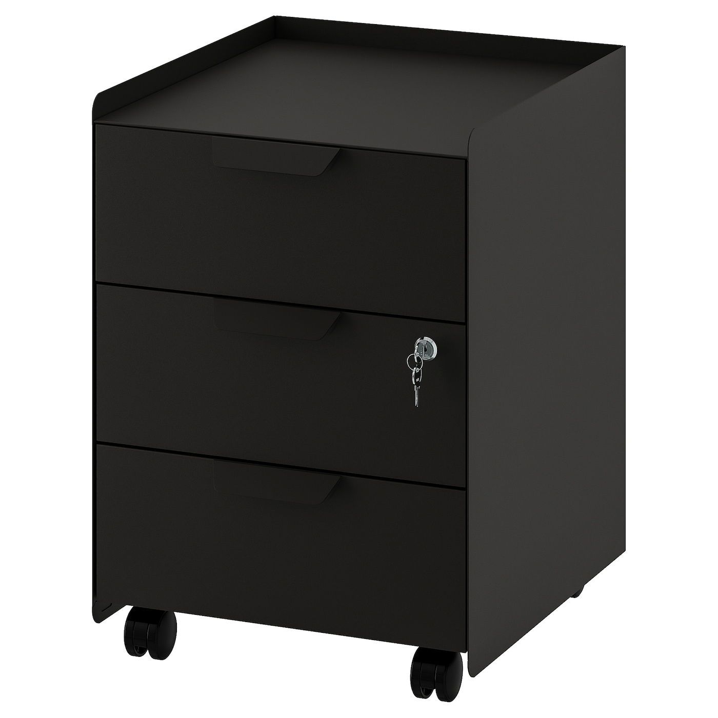 IKEA TROTTEN Komoda na kółkach, 3 szuflady, antracyt, Szerokość: 40 cm