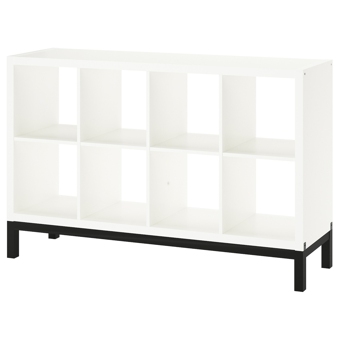 IKEA KALLAX regał z ramą nośną, biały/czarny, 147x94 cm
