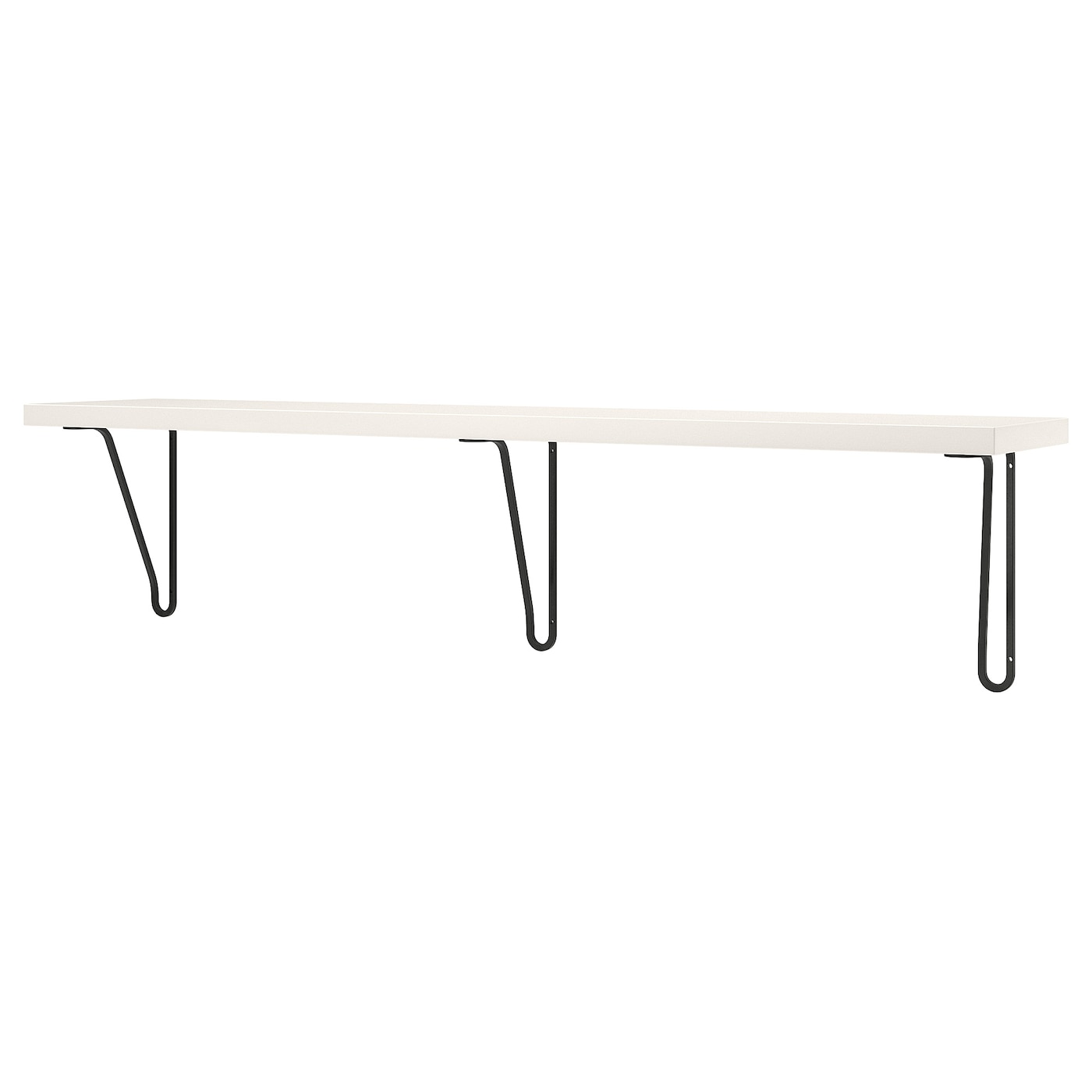 IKEA BERGSHULT / FÖRLÄGGARE półka ścienna, czarny/biały, 120x20 cm