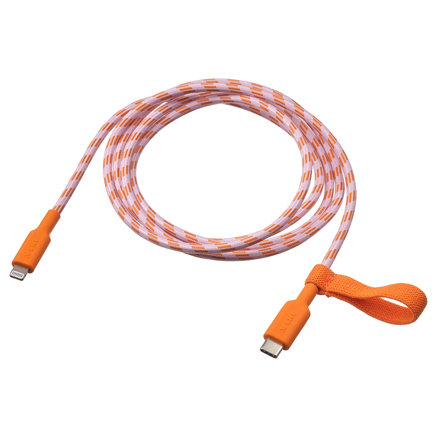 IKEA LILLHULT USB-C na lightning, pomarańcz/róż, 1.5 m
