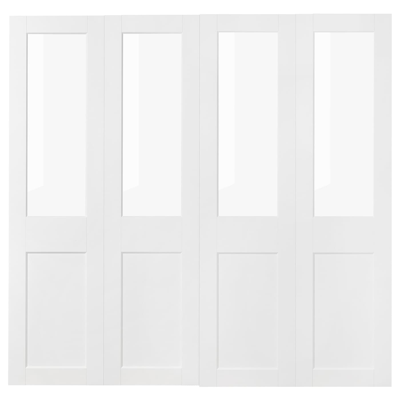 IKEA GRIMO Drzwi przesuwne, szkło/biały, 200x201 cm