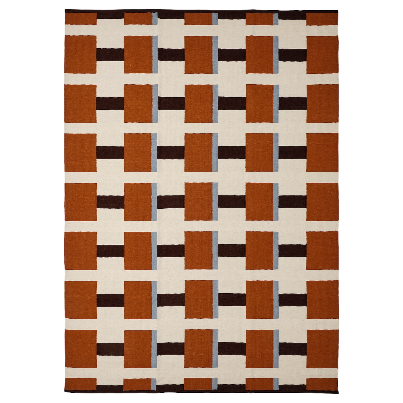 IKEA STOCKHOLM 2025 dywan tkany na płasko, biały/brązowy/jasnoniebieski ręczne tkanie, 170x240 cm