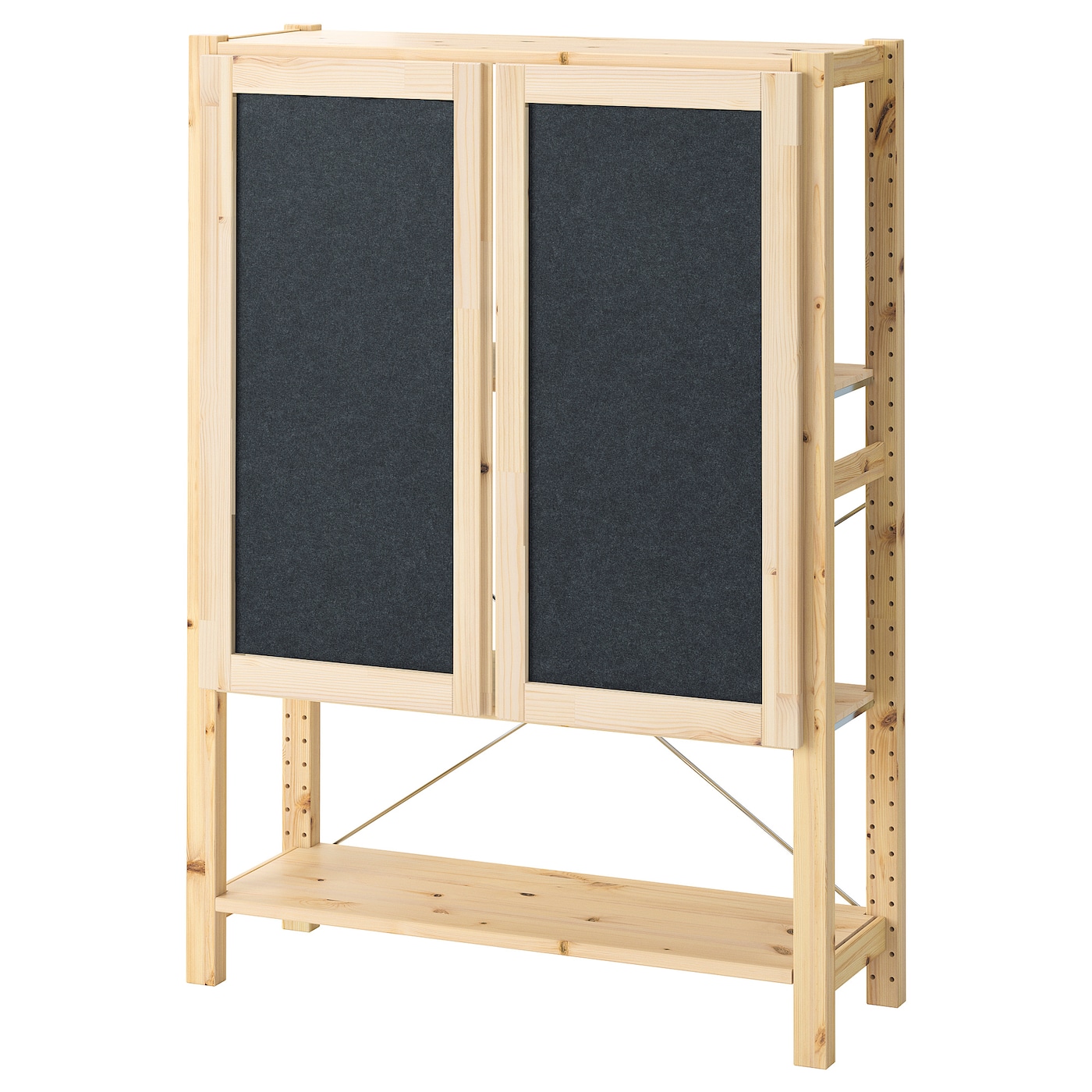 IKEA IVAR regał z drzwiami, sosna/filc, 89x30x124 cm