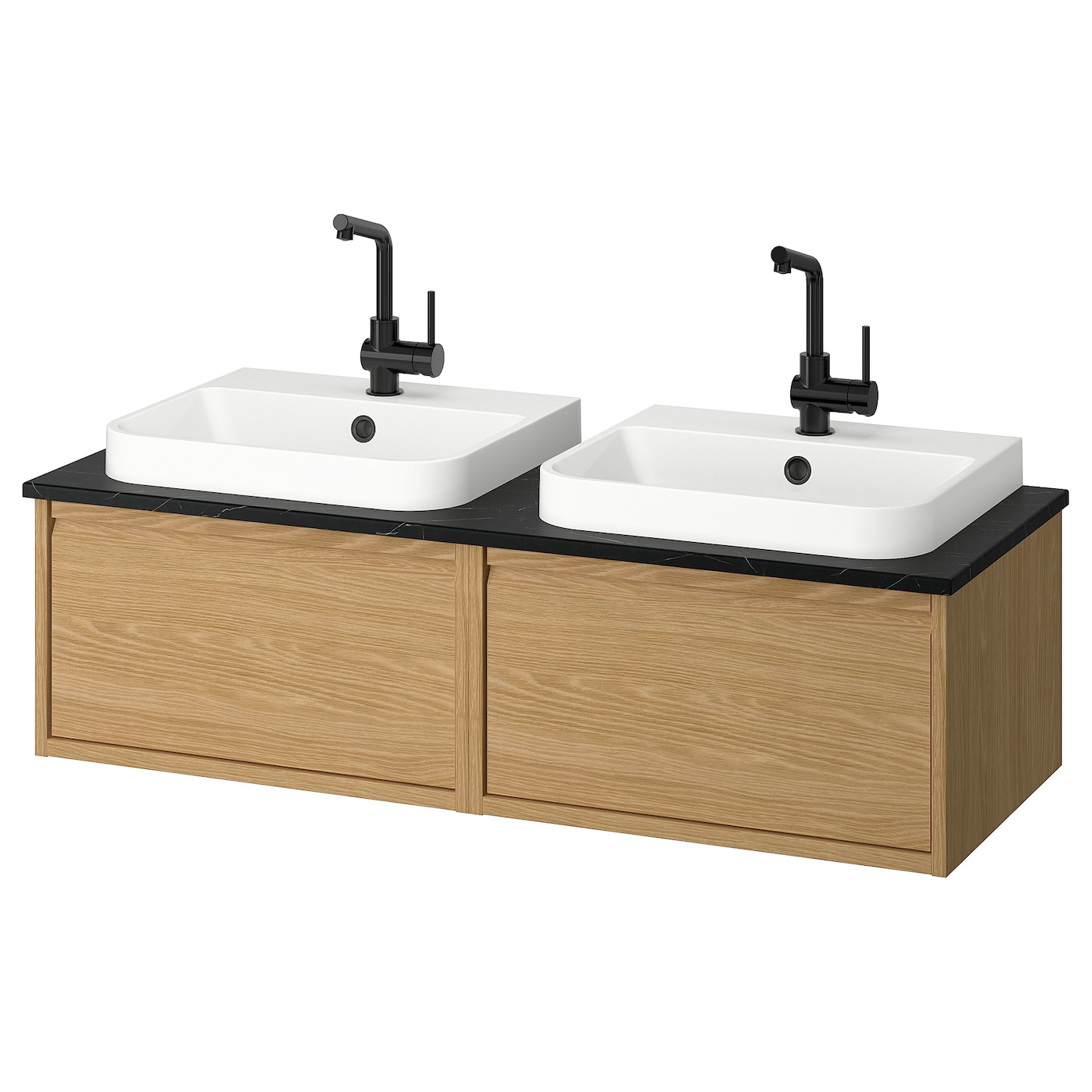 IKEA ÄNGSJÖN / BACKSJÖN szafka pod umyw/umywalki/baterie, imit. dębu, 122x49x41 cm