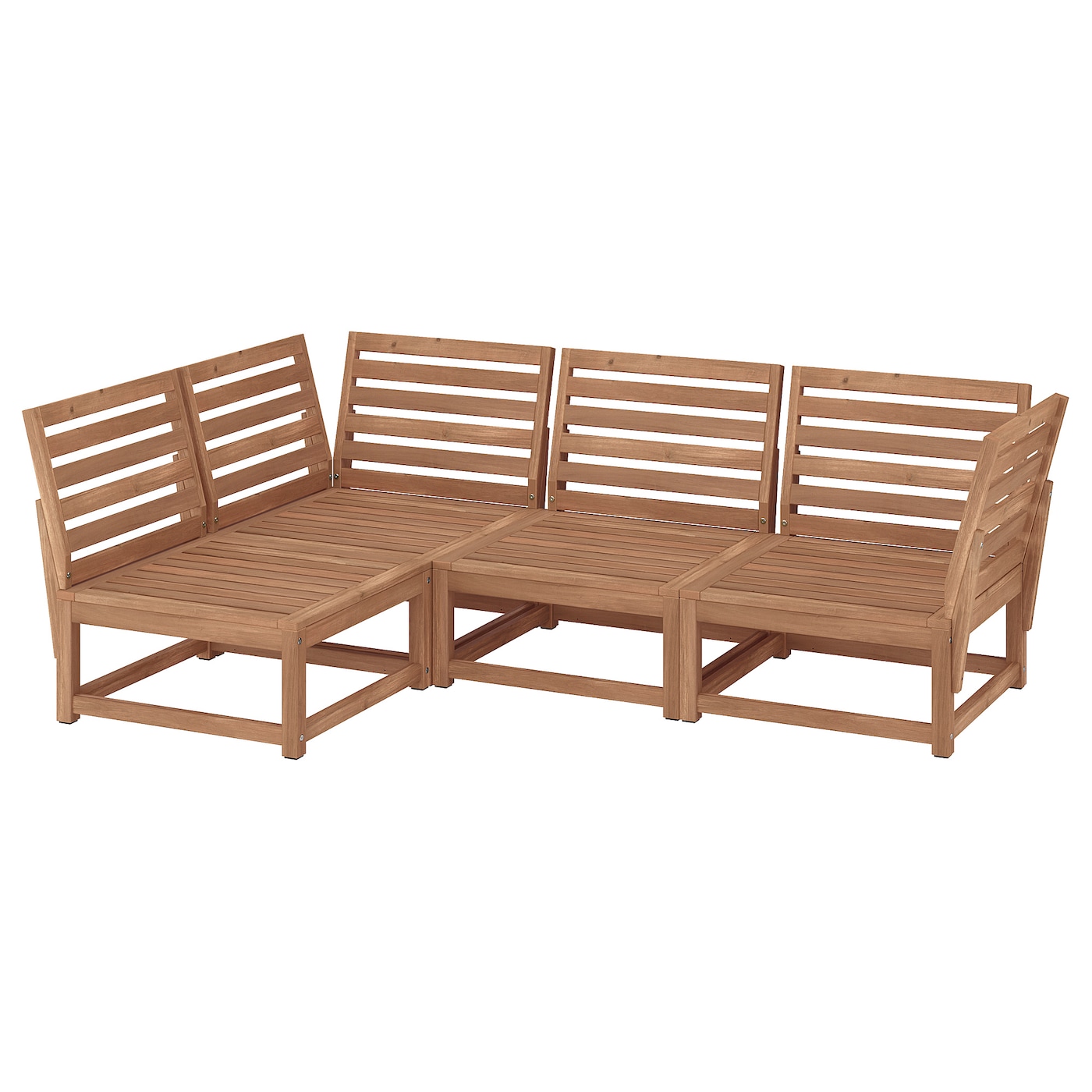 IKEA NÄMMARÖ modułowa sofa narożna 3 osobowa, zewnętrzne bejca jasnobrązowa, Szerokość po lewej: 137 cm