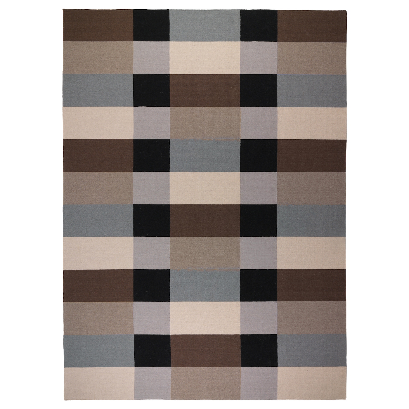 IKEA STOCKHOLM dywan tkany na płasko, wykonano ręcznie/w kratę brązowy, 250x350 cm