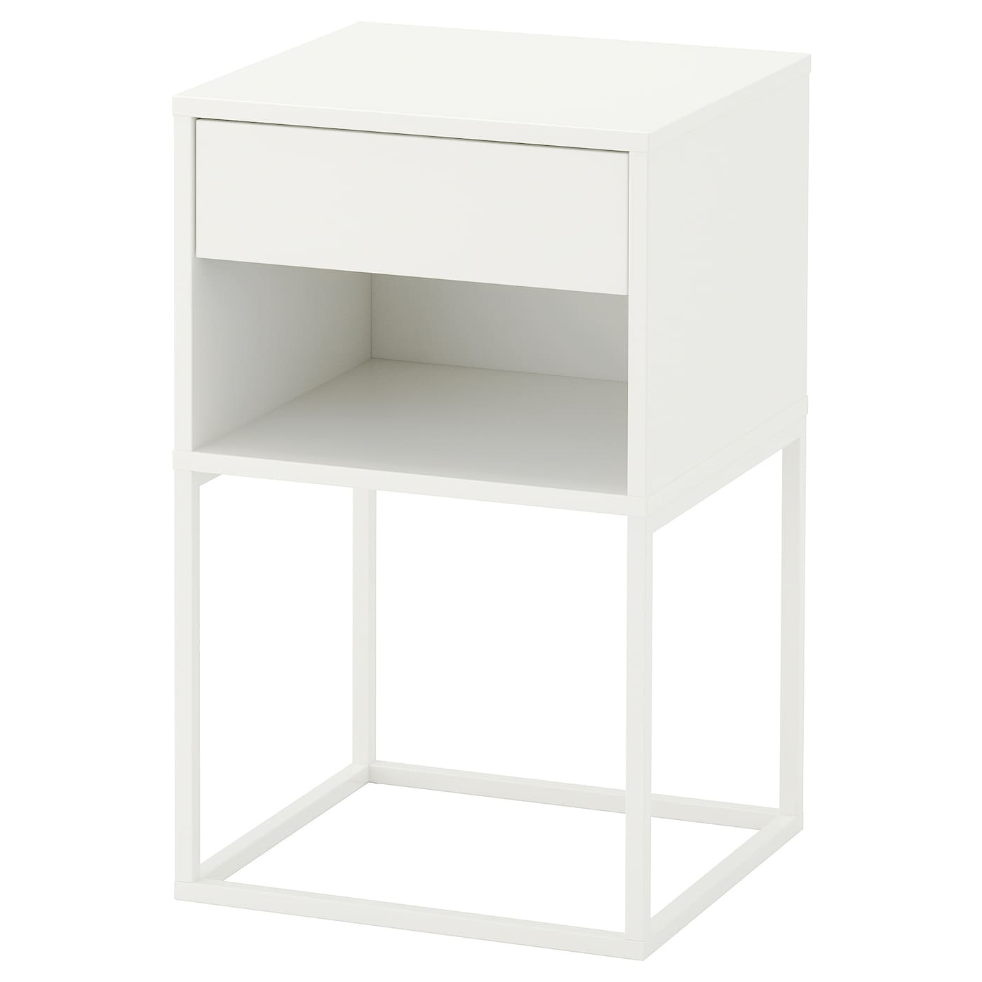 IKEA VIKHAMMER stolik nocny, biały, 40x39 cm