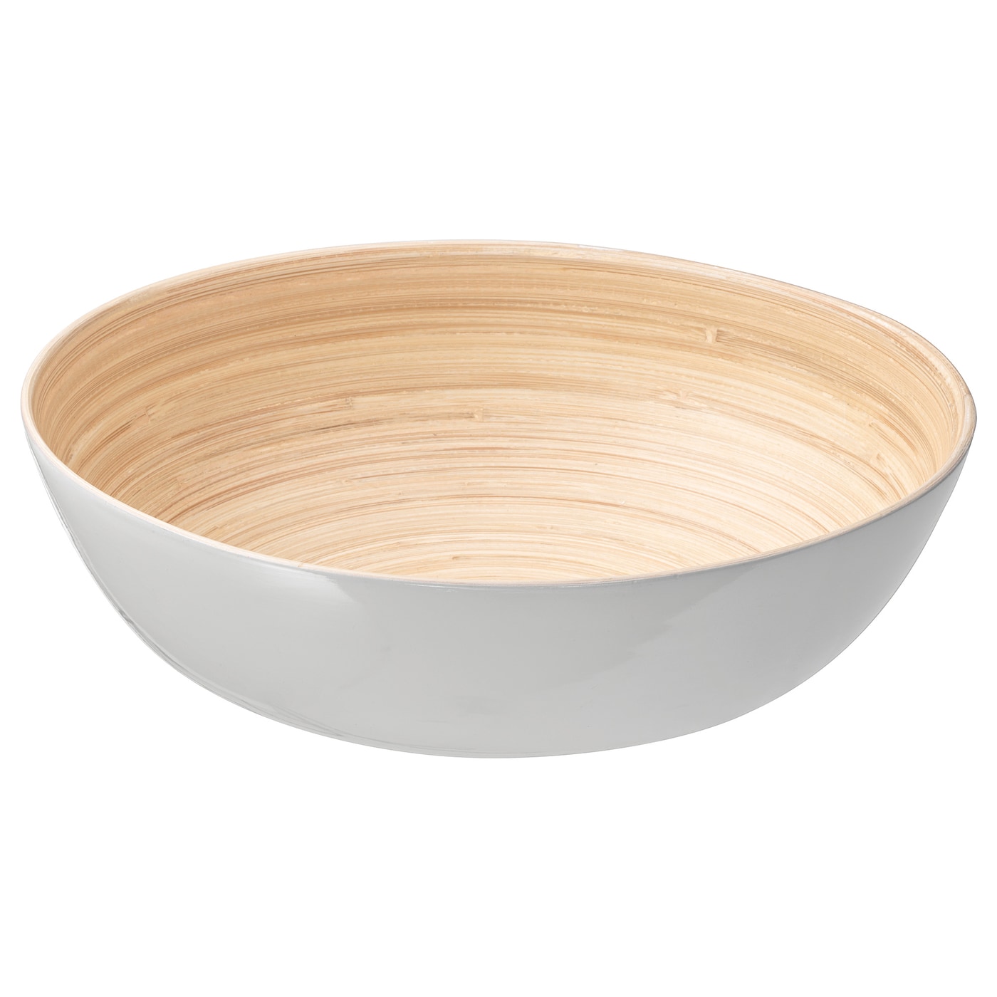 IKEA RUNDLIG miska, bambus/biały, 30 cm
