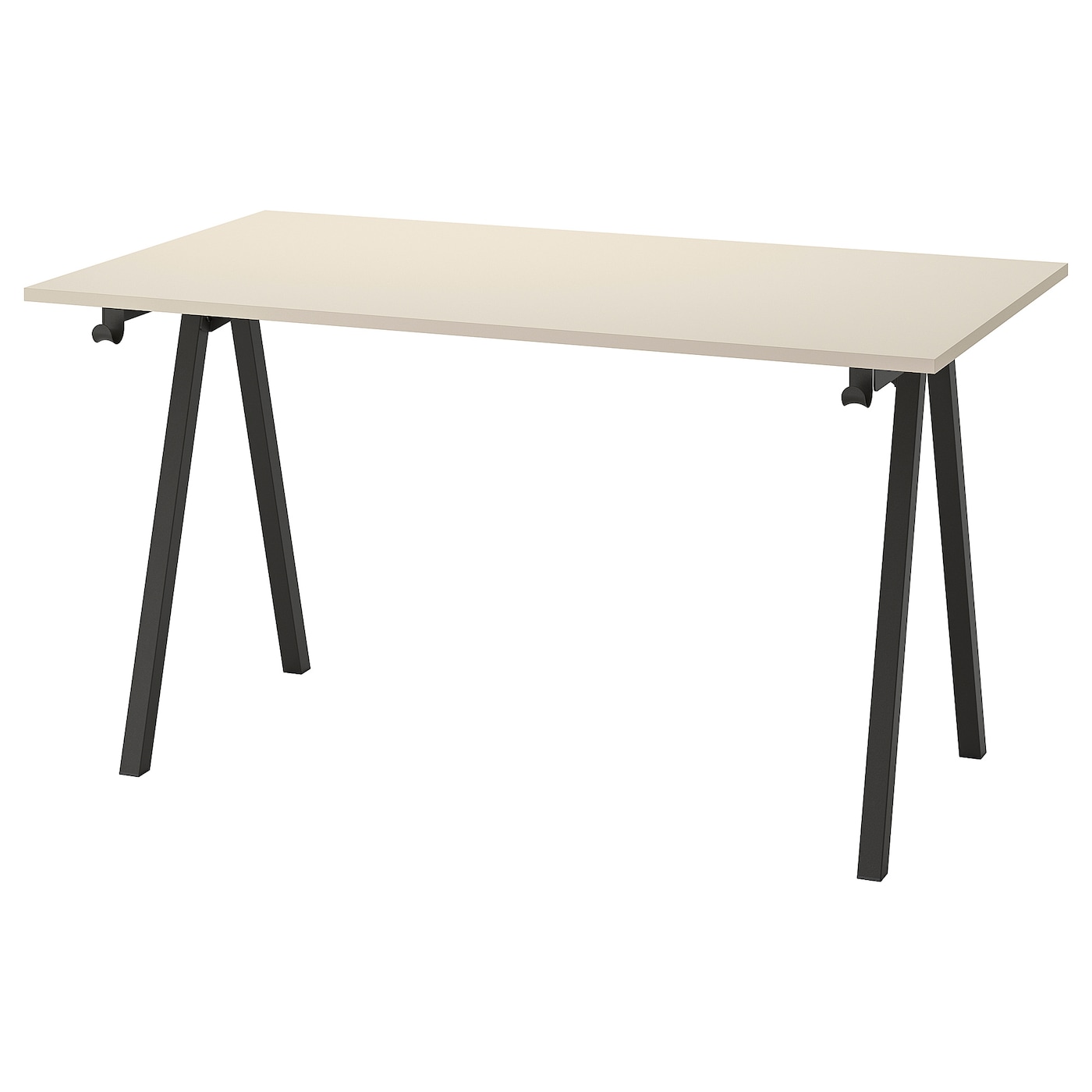 IKEA TROTTEN biurko, beżowy/antracyt, 140x80 cm