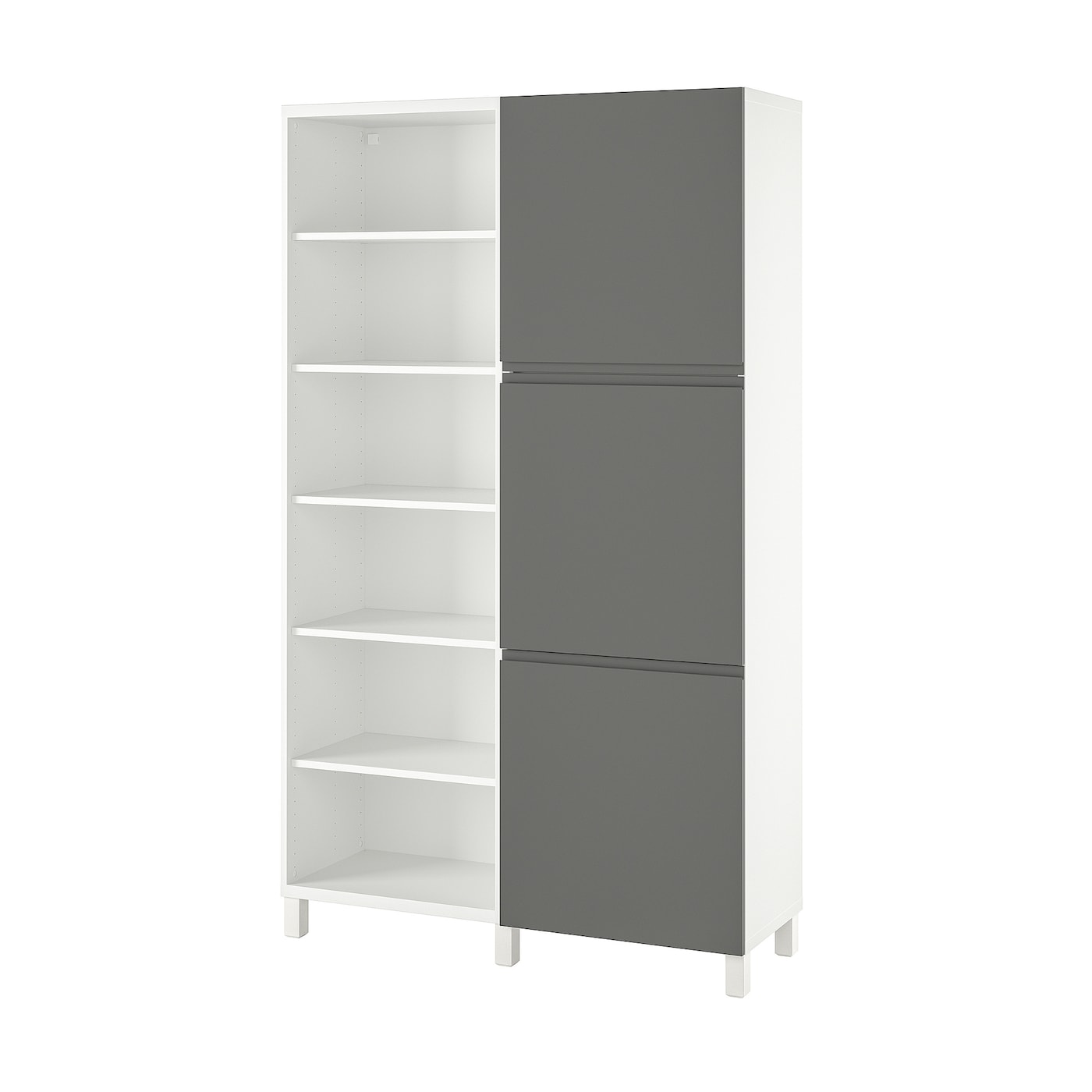 IKEA BESTÅ kombinacja z drzwiami, biały/Västerviken ciemnoszary, 120x42x202 cm