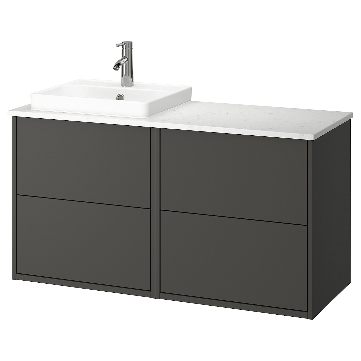 IKEA HAVBÄCK / ORRSJÖN szafka pod umyw/umywalka/bateria, ciemnoszary, 122x49x71 cm