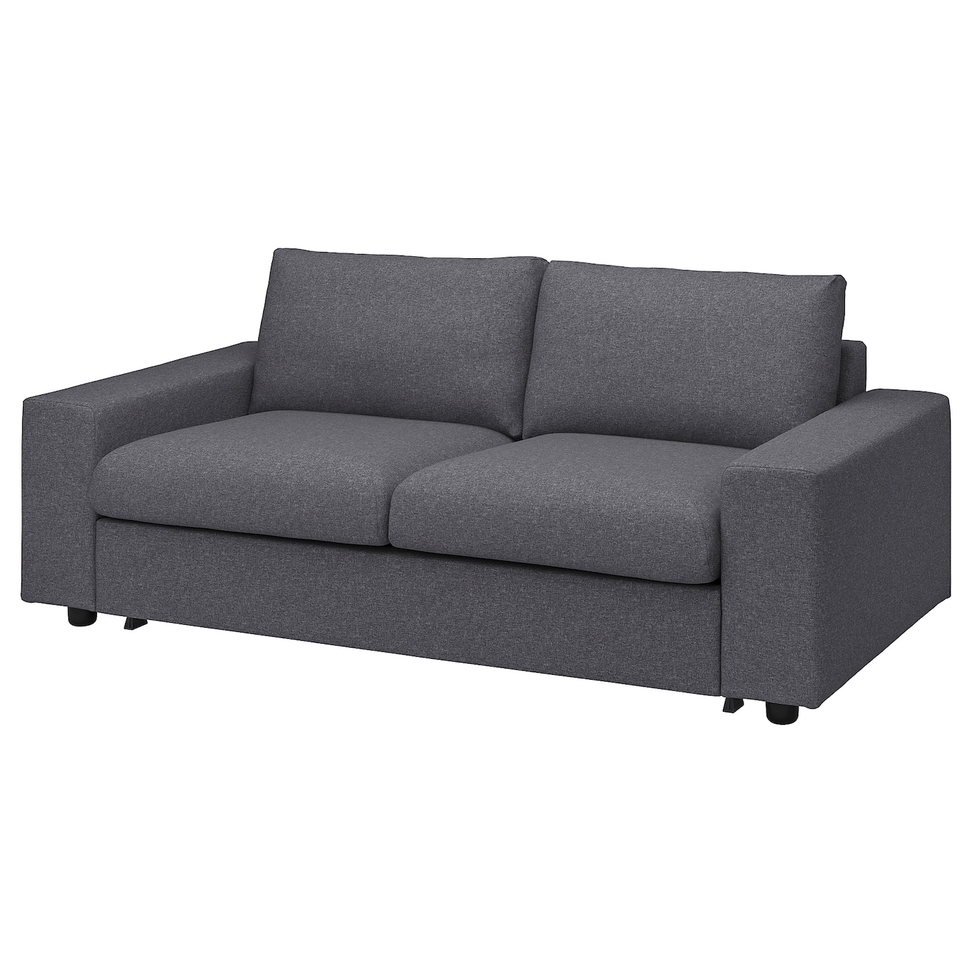 IKEA VIMLE sofa 2-osobowa, rozkładana, z szerokimi podłokietnikami/Gunnared średnioszary, Wysokość łóżka: 53 cm