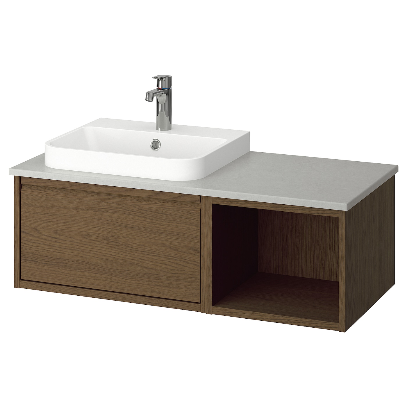IKEA ÄNGSJÖN / BACKSJÖN szafka pod umyw/umywalka/bateria, brązowy imit. dębu, 102x49x41 cm
