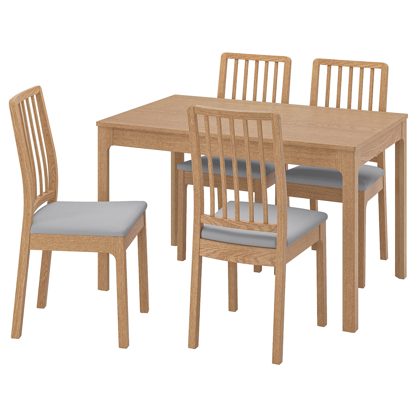 IKEA EKEDALEN / EKEDALEN stół i 4 krzesła, dąb imit. dębu/Orrsta jasnoszary, 120/180 cm