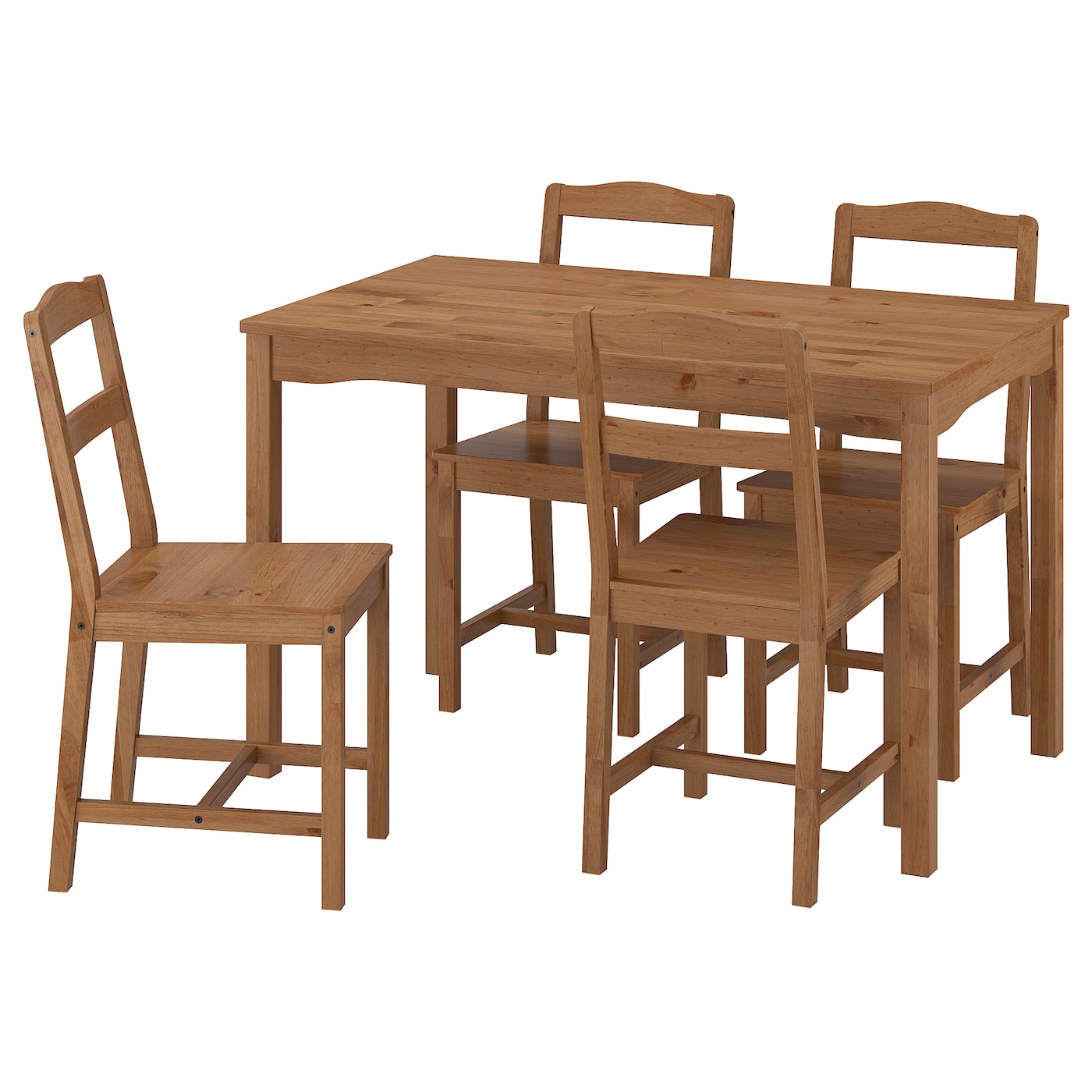 IKEA HÄGERNÄS stół i 4 krzesła, bejca patynowa sosna, Głębokość siedziska: 41 cm