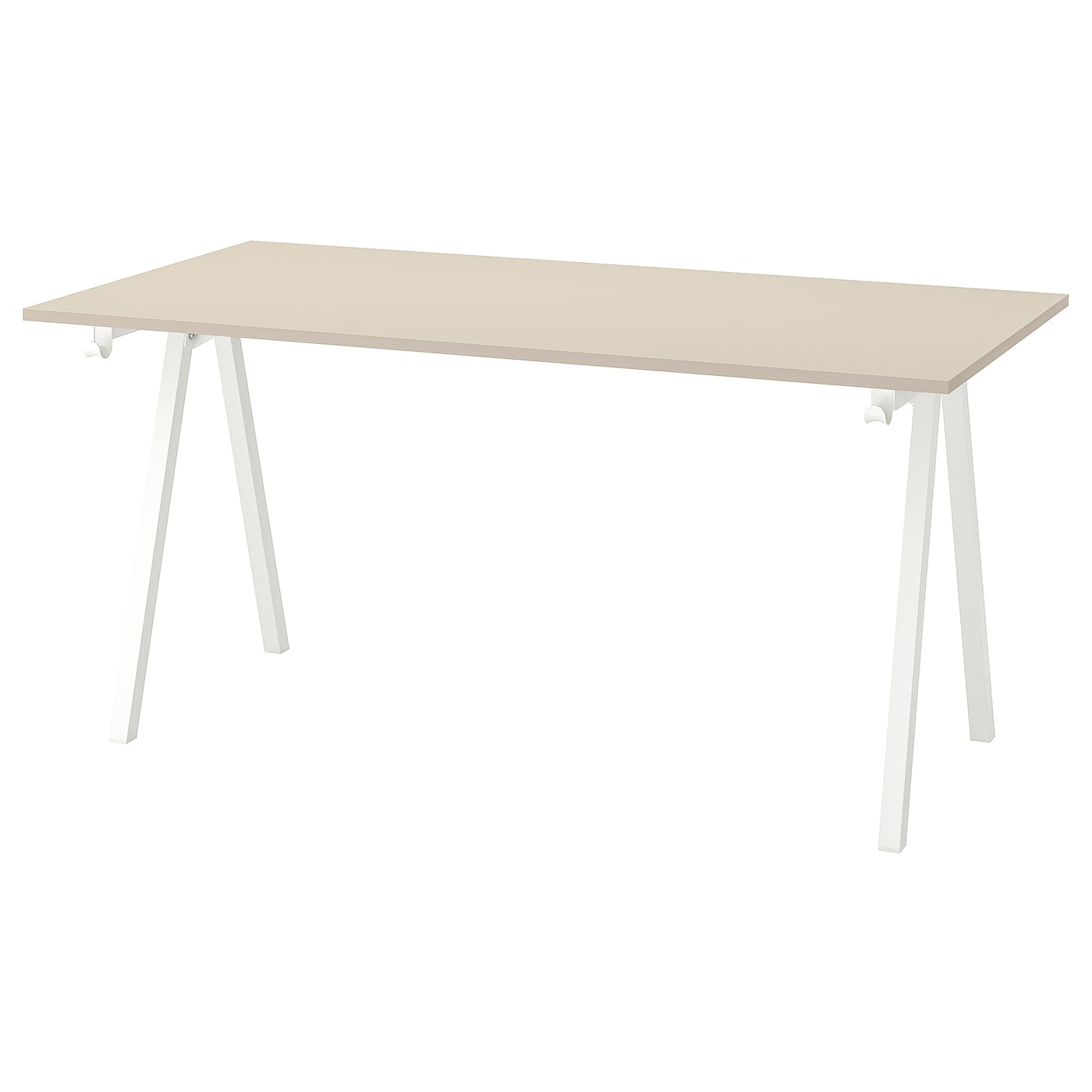 IKEA TROTTEN biurko, beżowy/biały, 160x80 cm