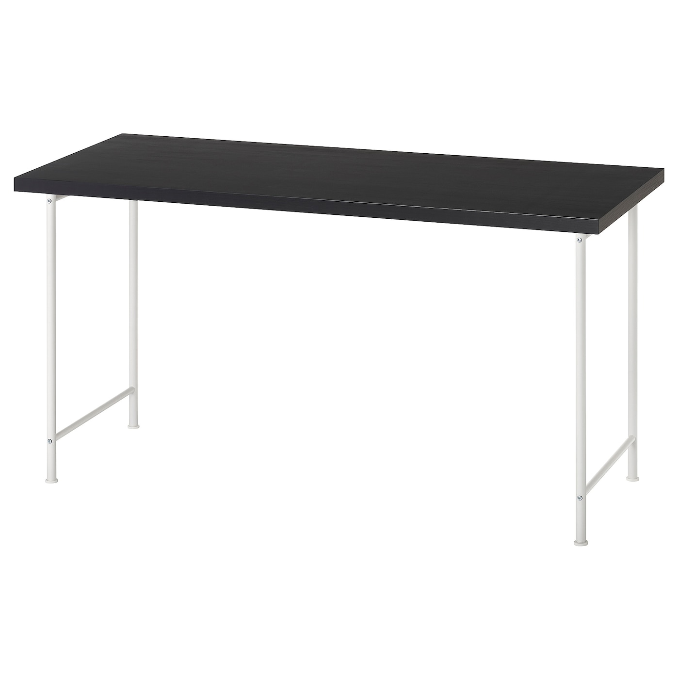 IKEA LAGKAPTEN / SPÄND biurko, czarnobrąz/biały, 140x60 cm