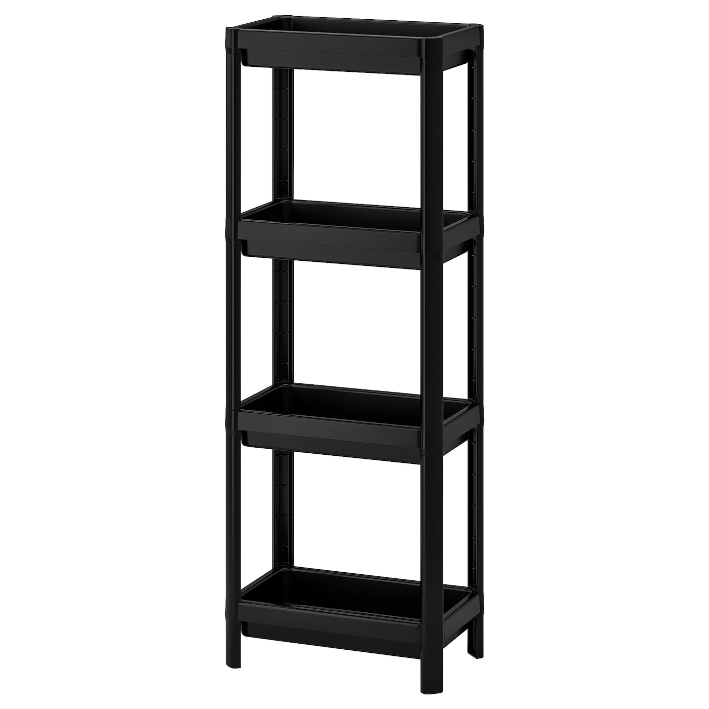 IKEA VESKEN regał, czarny, 37x23x101 cm